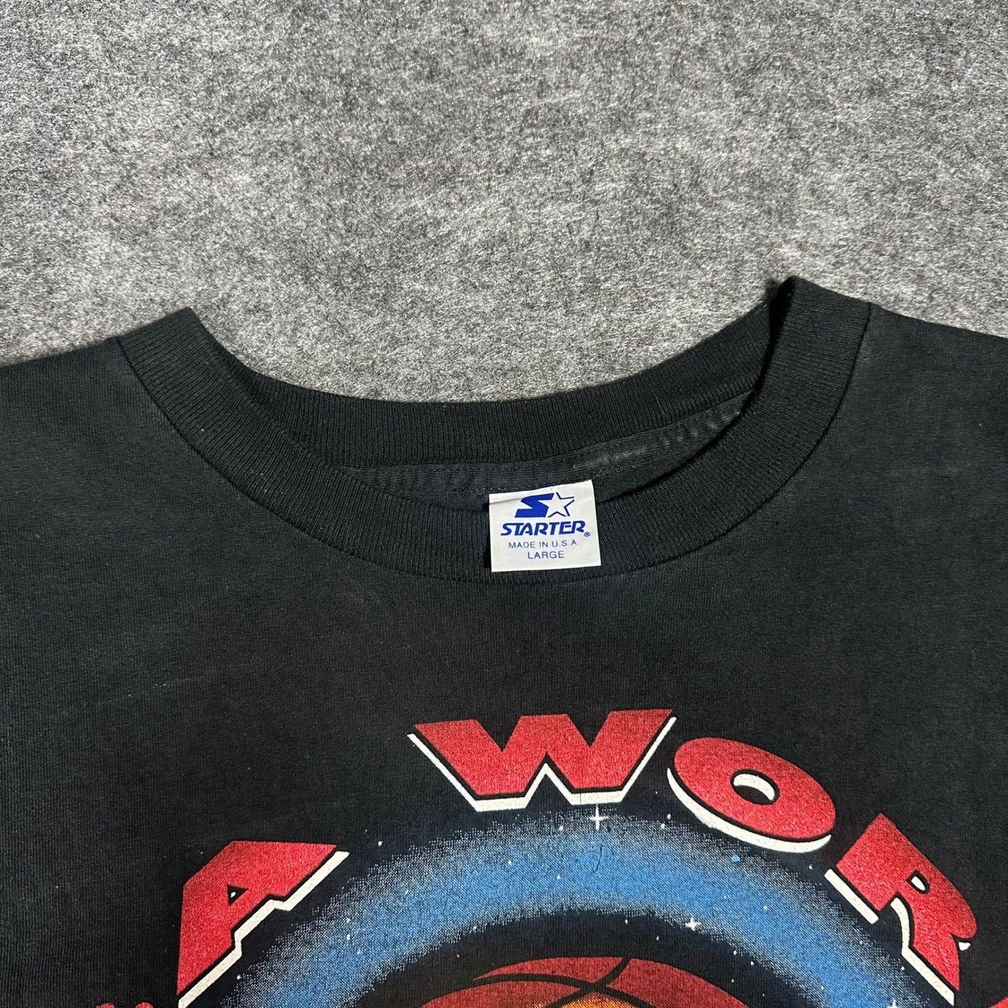 VTG 1993 Chicago Bulls Starter T Shirt Mens L Single Stitch NBA Finals 3-Peat