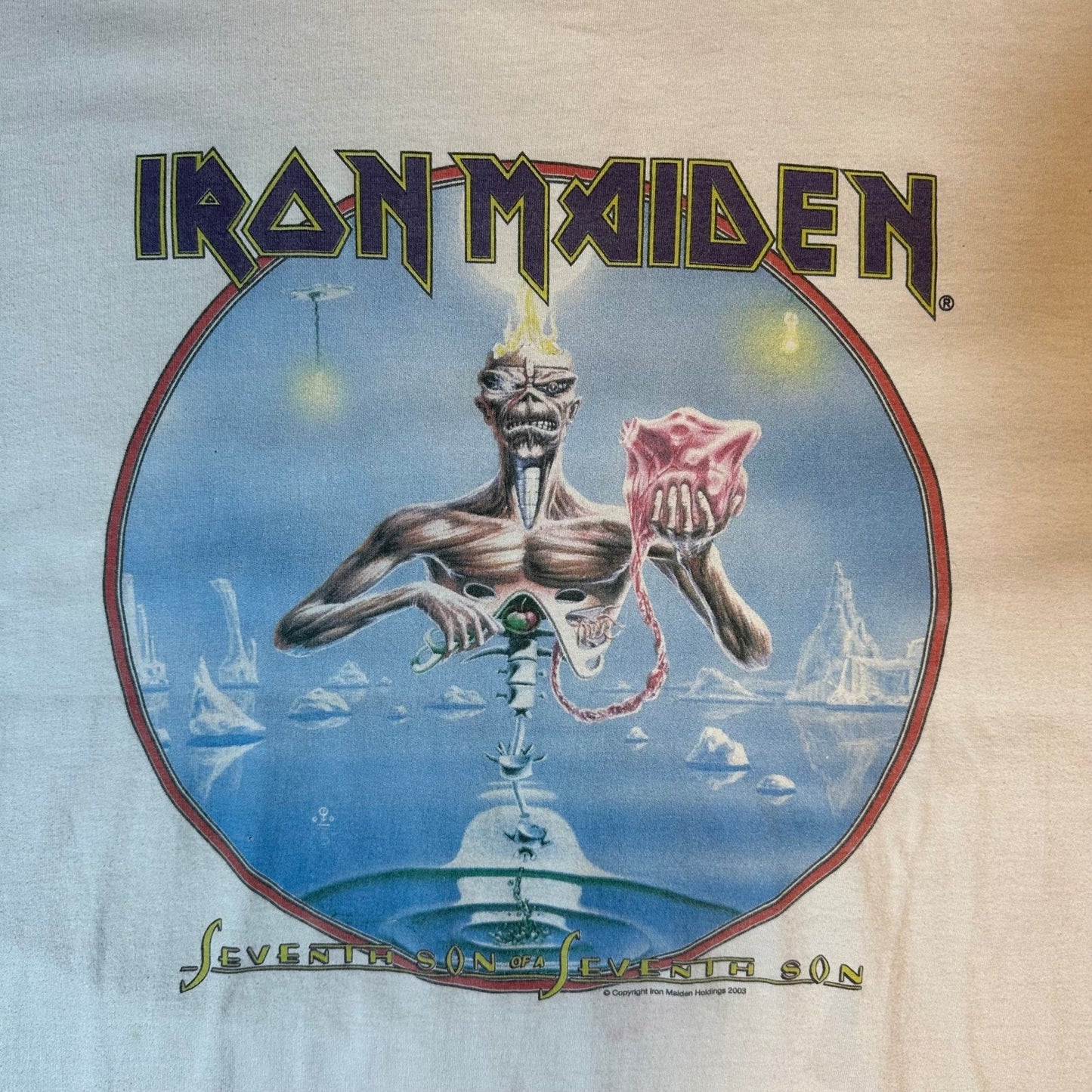 Vintage IRON MAIDEN Shirt 2003 Euro Tour "Seventh Son of a Seventh Son" Size XXL