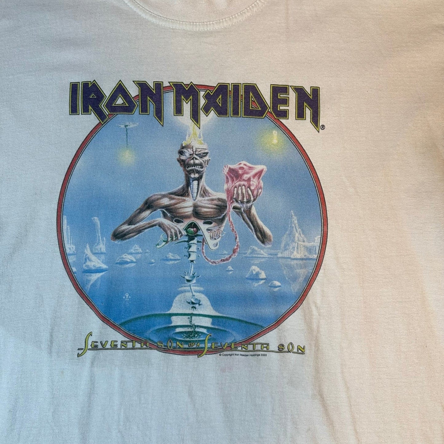 Vintage IRON MAIDEN Shirt 2003 Euro Tour "Seventh Son of a Seventh Son" Size XXL