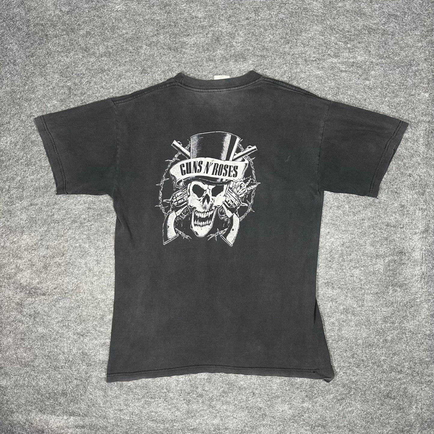 Rare Vintage 90s GUNS N ROSES Bootleg Shirt XL Skull Crossbones Double Sided