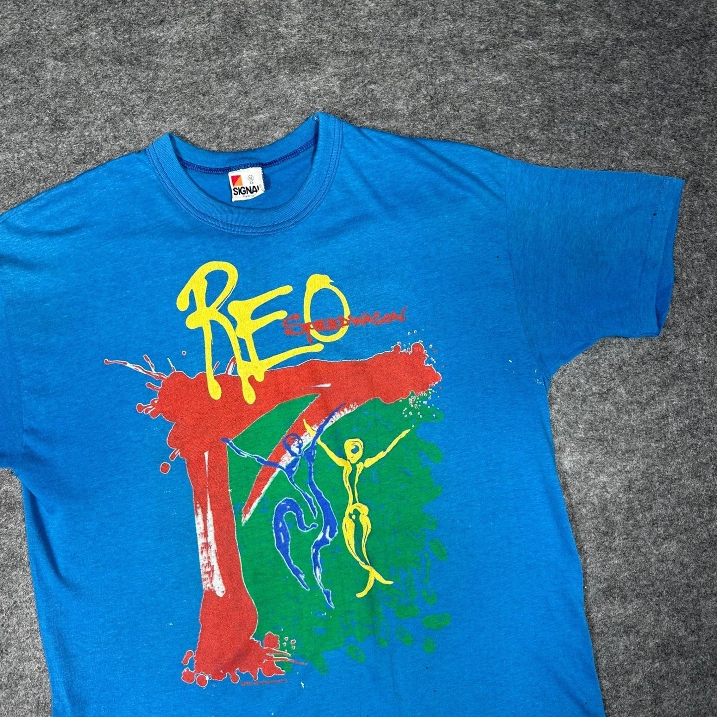Vtg 1986 REO SPEEDWAGON Tour Shirt XL Single Stitch Signal Made in USA Rock