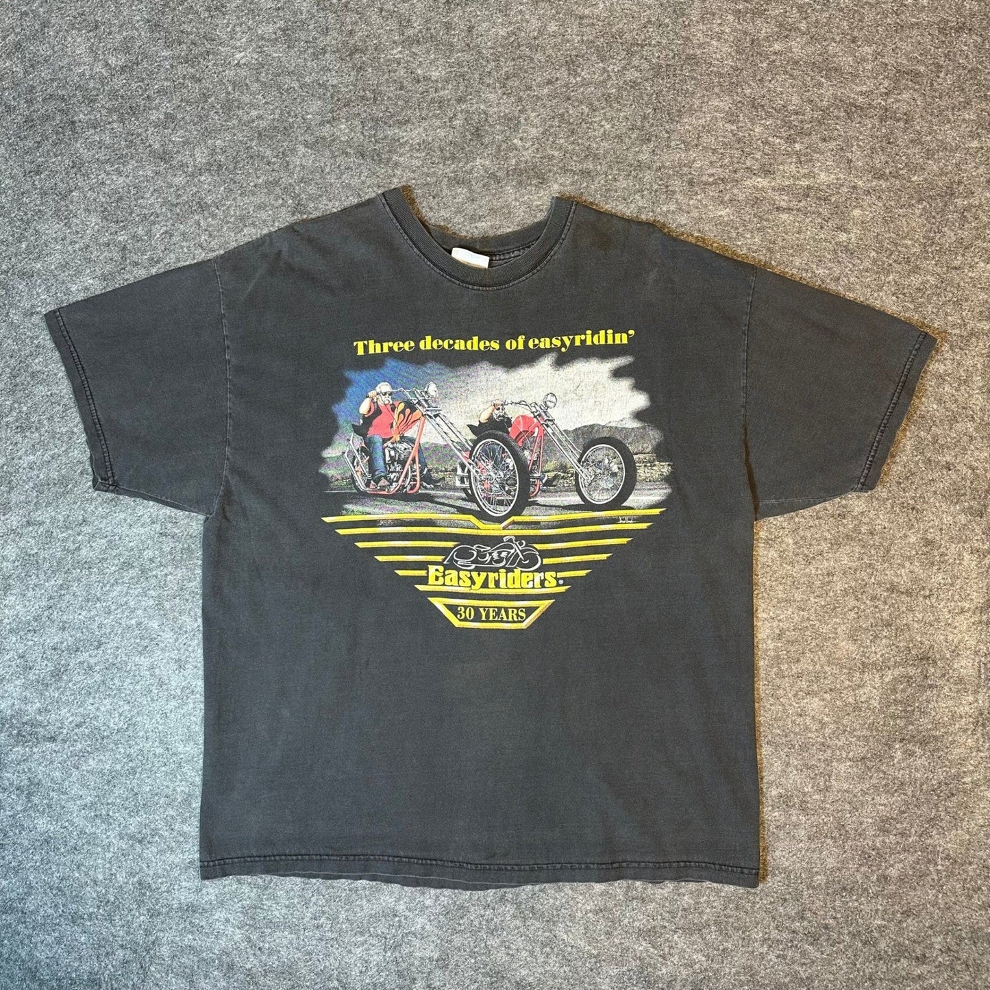 Vintage Easyriders 30 Years T Shirt Mens XL Black Graphic Motorcycle Tee
