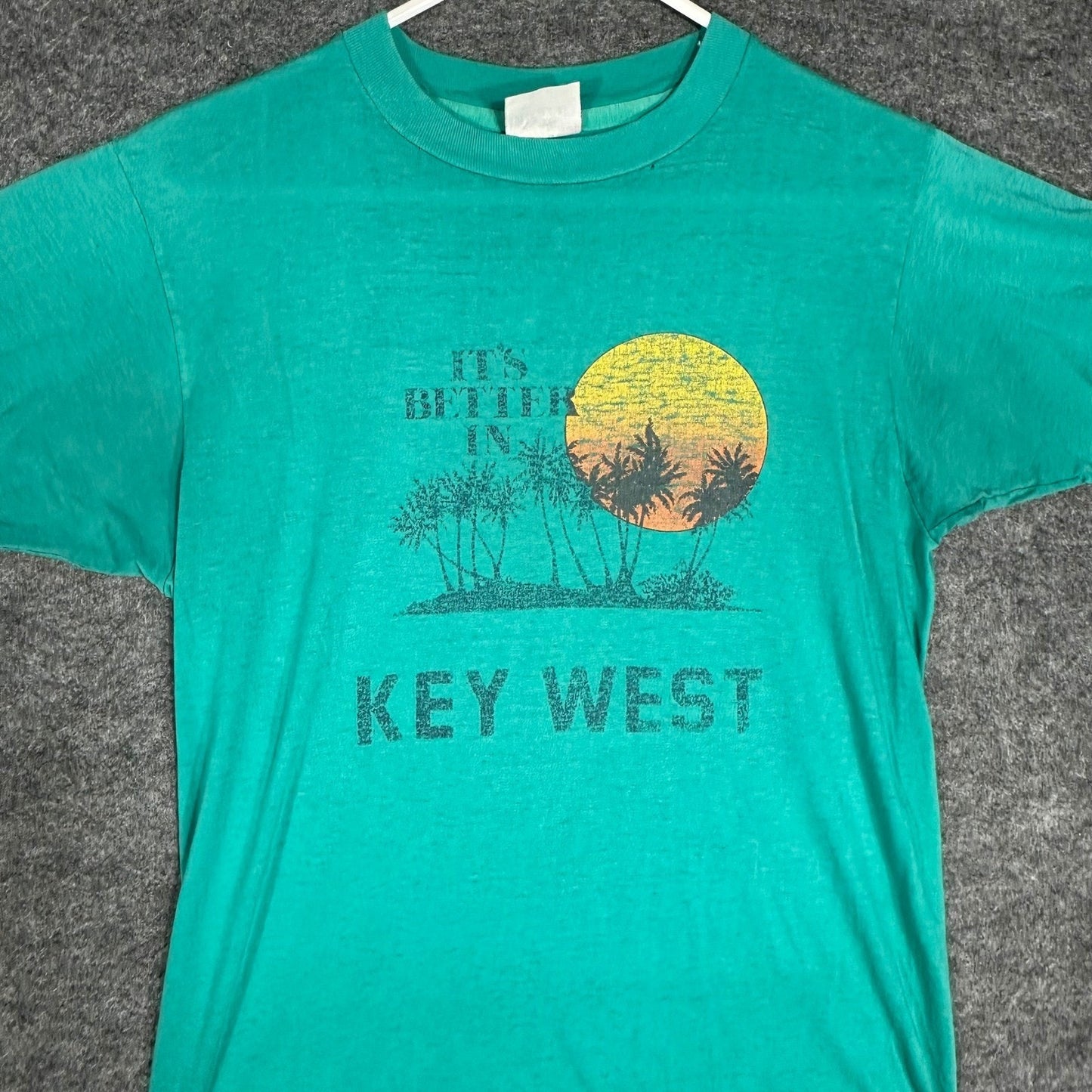 Vintage Single Stitch Key West Palm Tree Sunset T Shirt Mens Medium