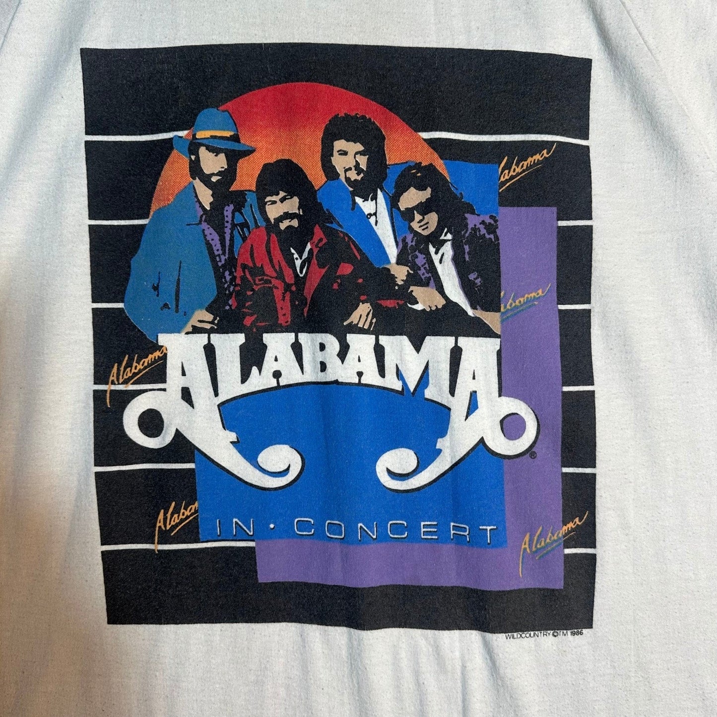 Vintage 1986 Alabama In Concert Tour T Shirt Mens Medium White Single Stitch