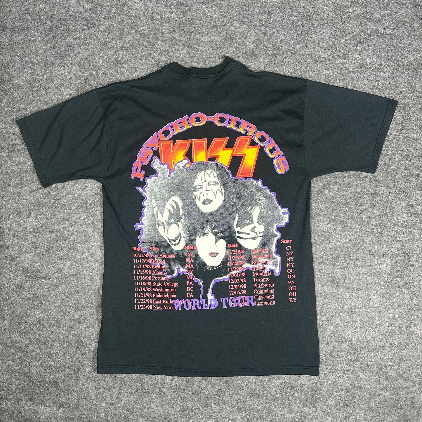 Rare Vintage 90s KISS Psycho Circus 1998 1999 World Tour Shirt Jerzees Men's L