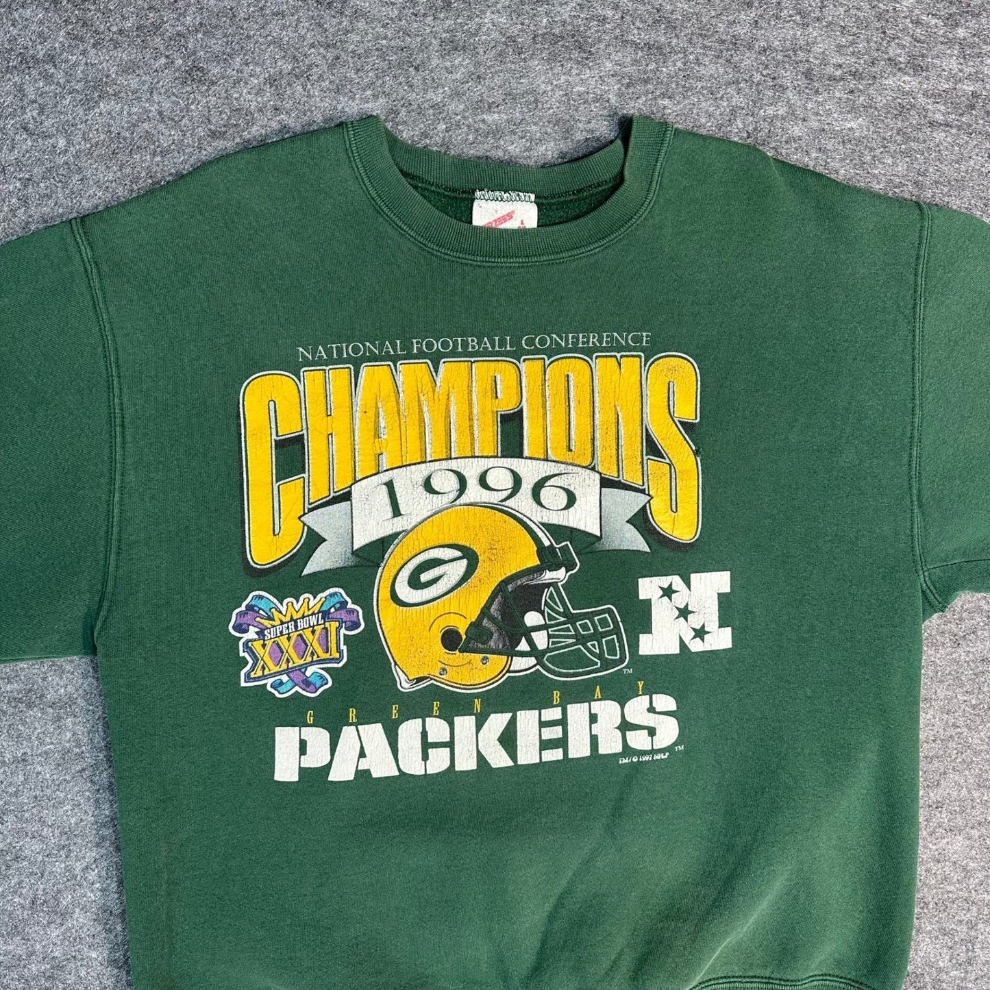 Vintage Green Bay Packers 1996 NFC Champions Crewneck Sweatshirt Size L