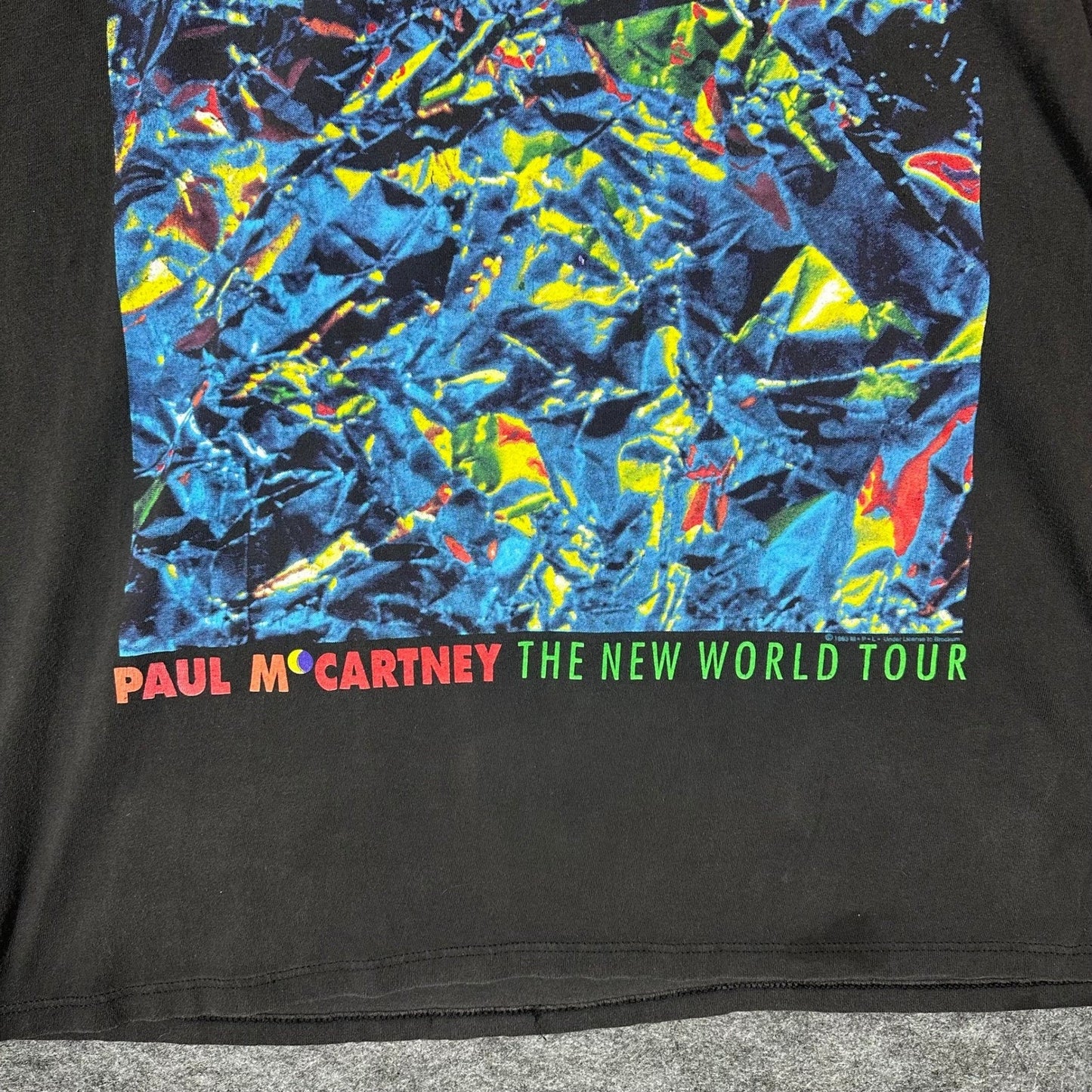 Paul McCartney The New World Tour T Shirt Mens Brockum One Size Fits All Black