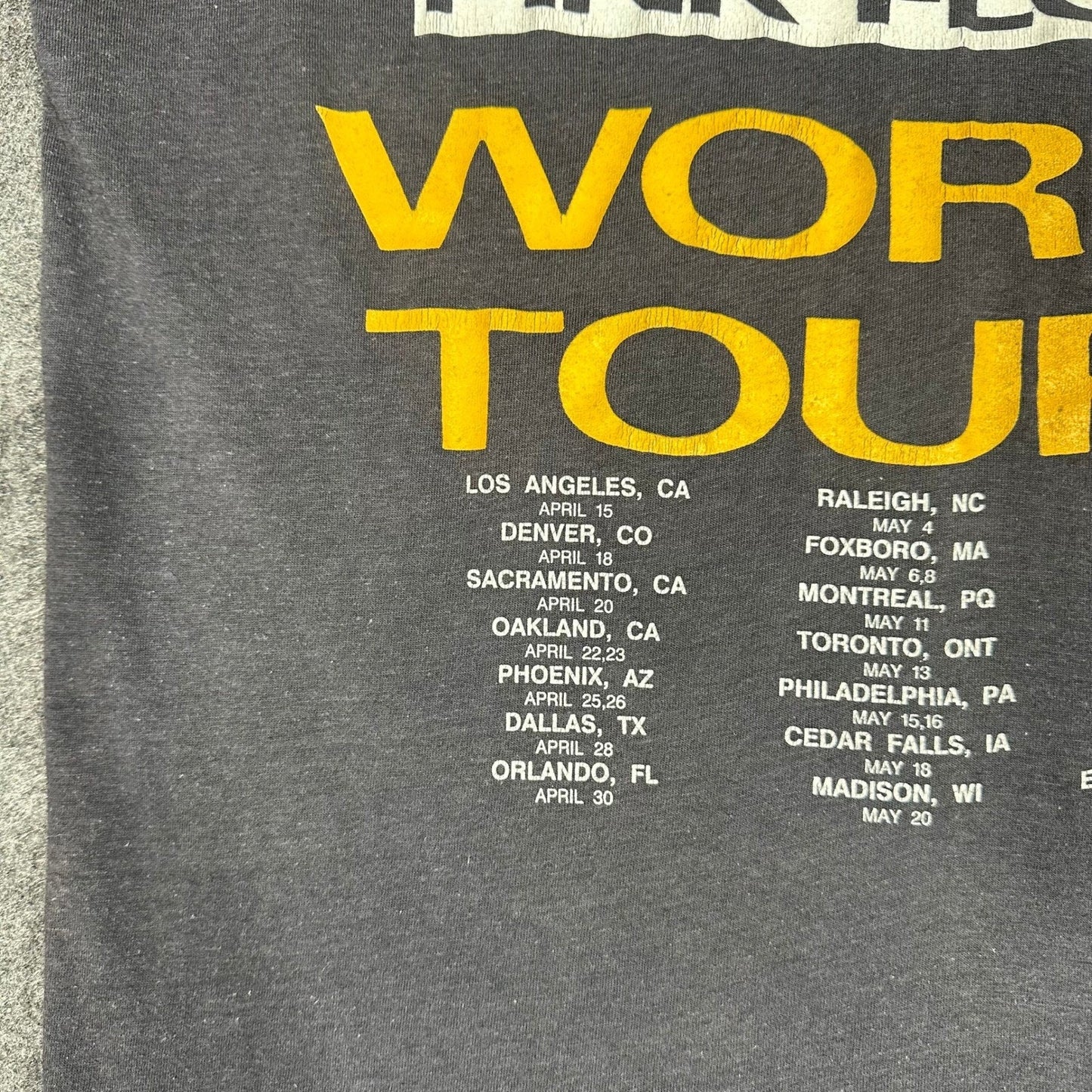 Vintage Pink Floyd World Tour 1988 Graphic T Shirt Men's Medium Single Stitch