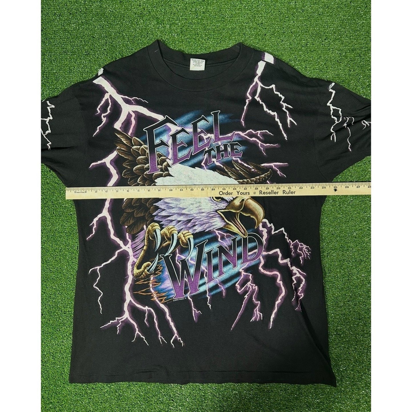 Rare 90s Vintage Feel The Thunder American Thunder AOP Single Stitch T Shirt XL