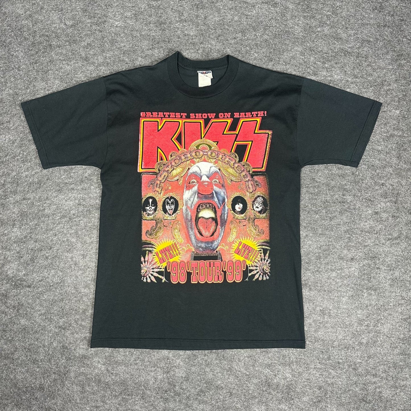 Rare Vintage 90s KISS Psycho Circus 1998 1999 World Tour Shirt Jerzees Men's L