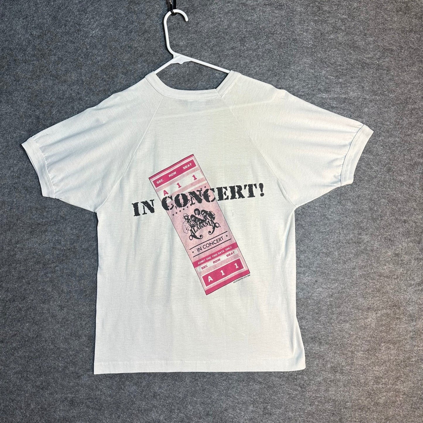 Vintage 1986 Alabama In Concert Tour T Shirt Mens Medium White Single Stitch