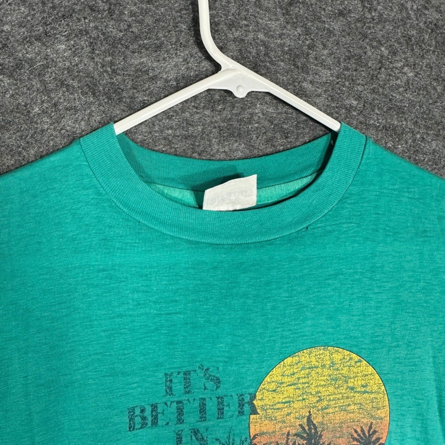 Vintage Single Stitch Key West Palm Tree Sunset T Shirt Mens Medium