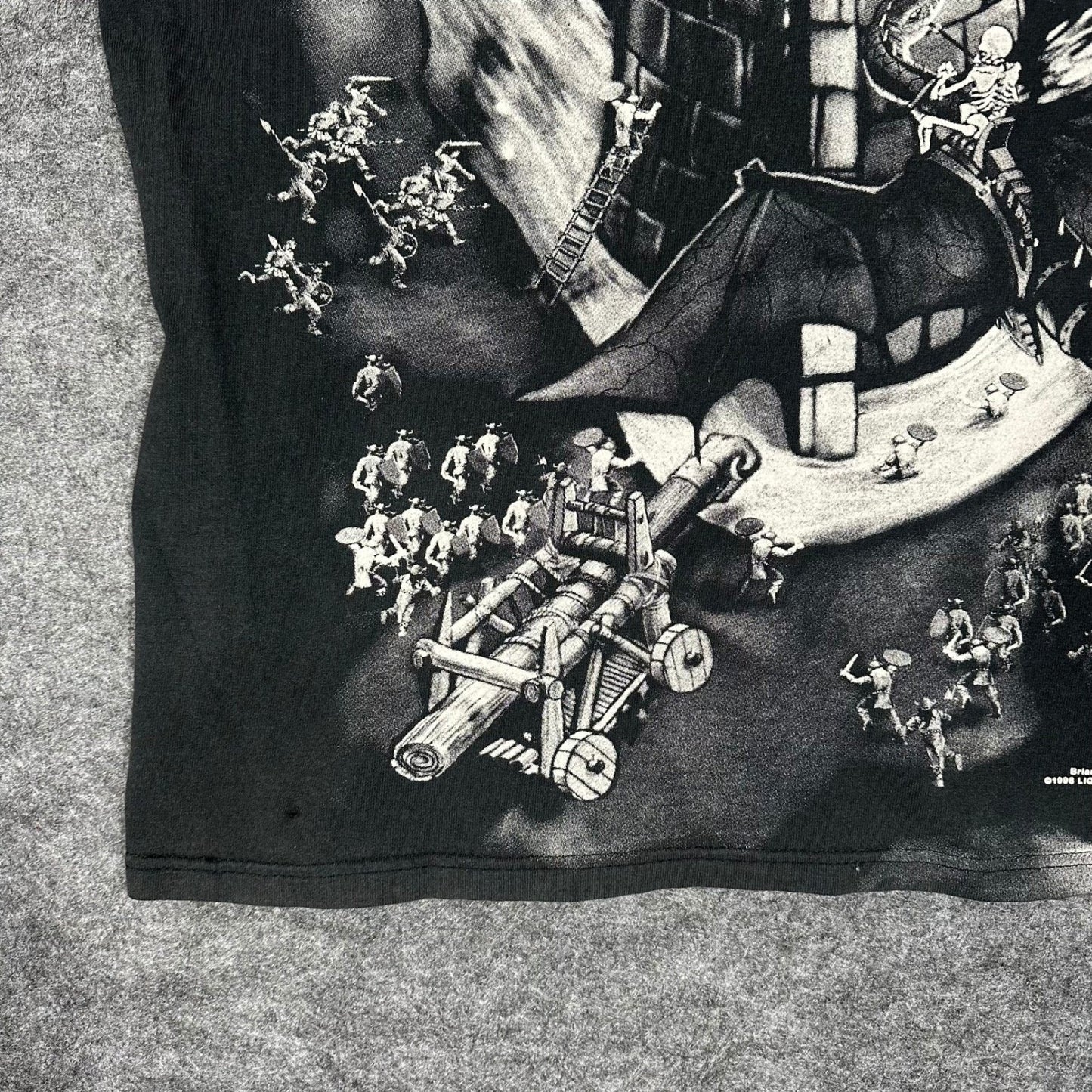 Rare Vintage 90s Liquid Blue Fantasy Dragon Knight AOP T Shirt Mens XL