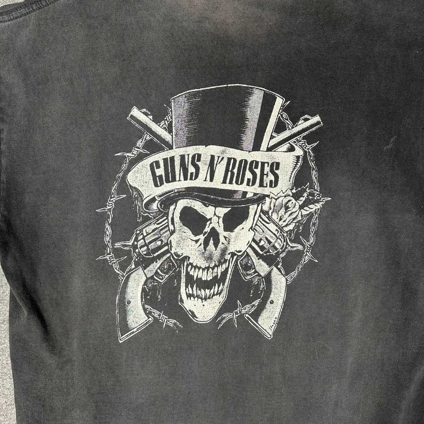 Rare Vintage 90s GUNS N ROSES Bootleg Shirt XL Skull Crossbones Double Sided