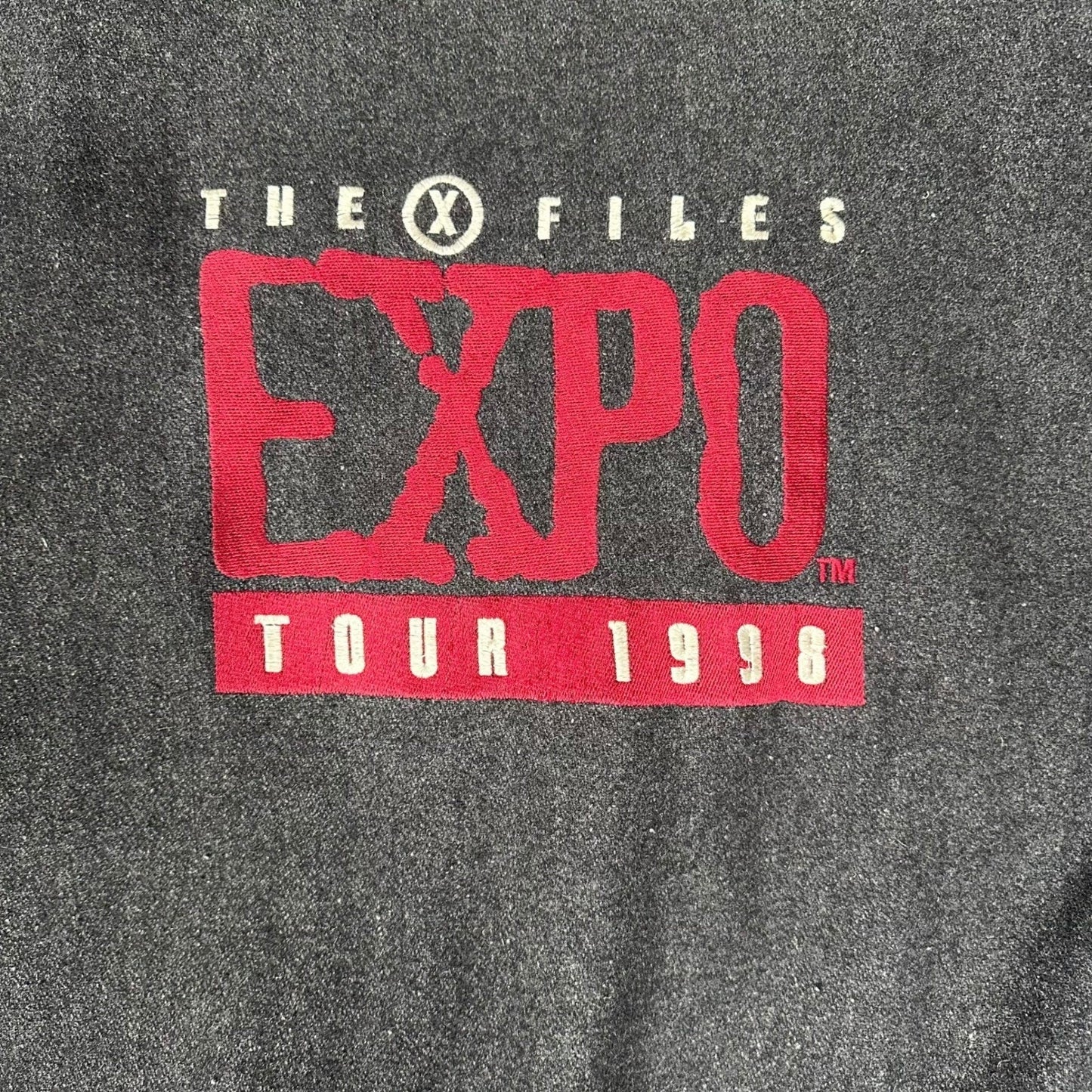 Vtg 1998 THE X-FILES Expo Tour Jacket XL Bomber Varsity Style Sci-Fi Promo