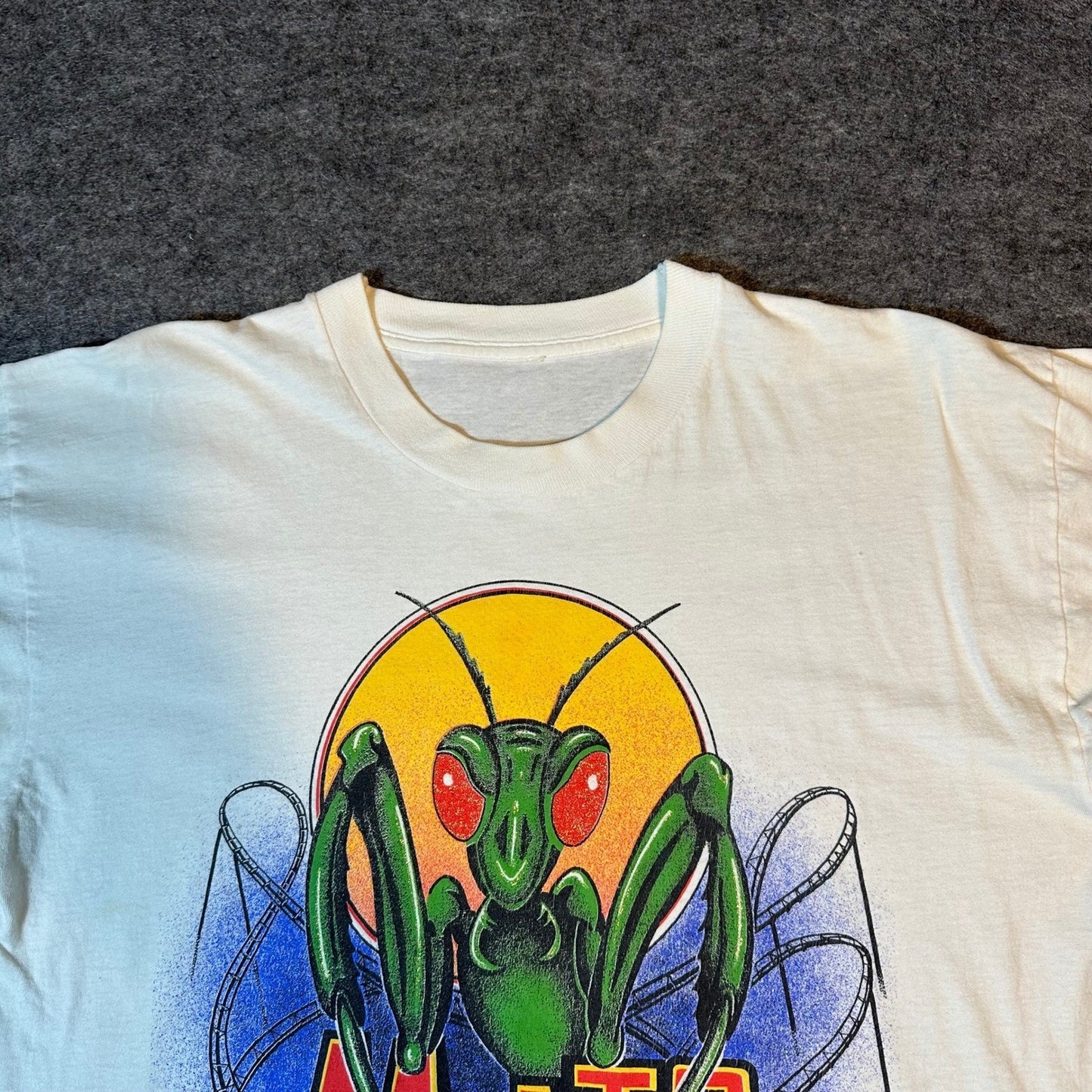 Vintage 90s Cedar Point Mantis Roller Coaster Single Stitch T Shirt Men's Medium