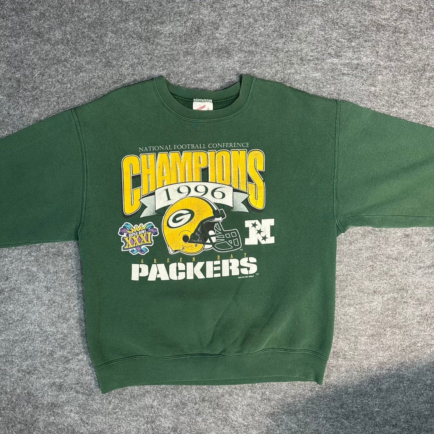 Vintage Green Bay Packers 1996 NFC Champions Crewneck Sweatshirt Size L