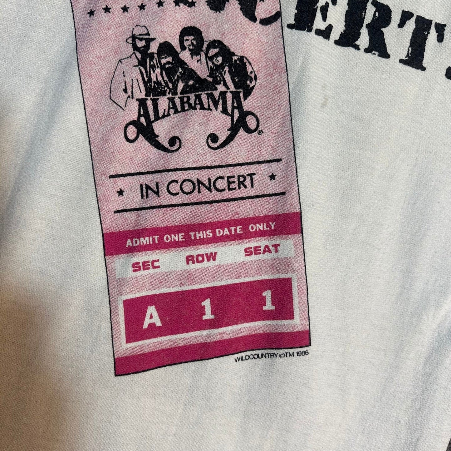 Vintage 1986 Alabama In Concert Tour T Shirt Mens Medium White Single Stitch