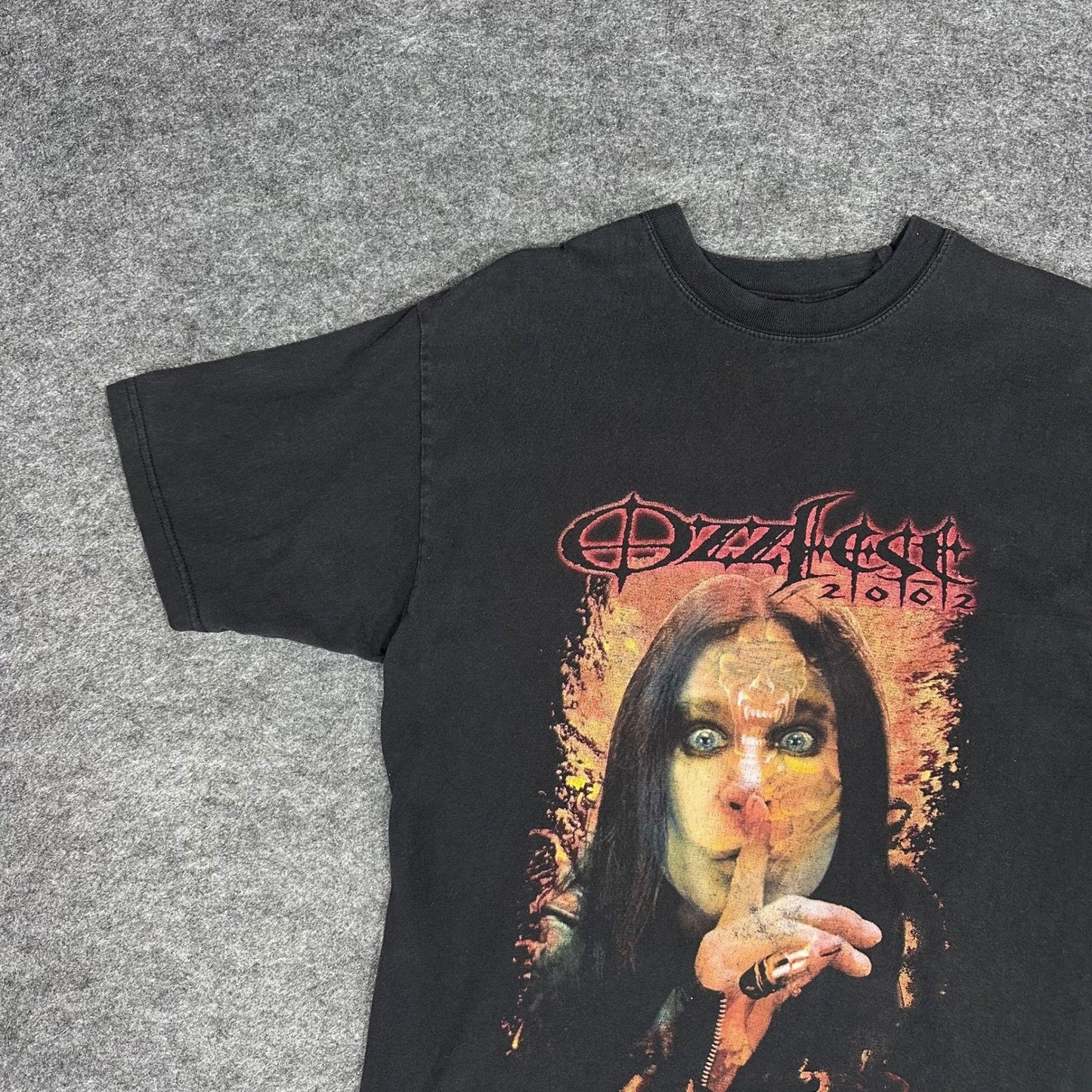 Vintage Ozzy Osbourne 2002 Tour Black T Shirt Mens Large Ozzfest Concert