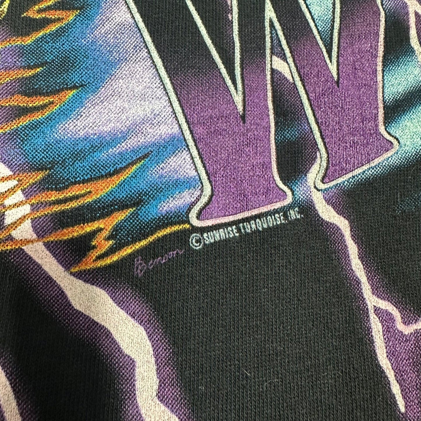 Rare 90s Vintage Feel The Thunder American Thunder AOP Single Stitch T Shirt XL