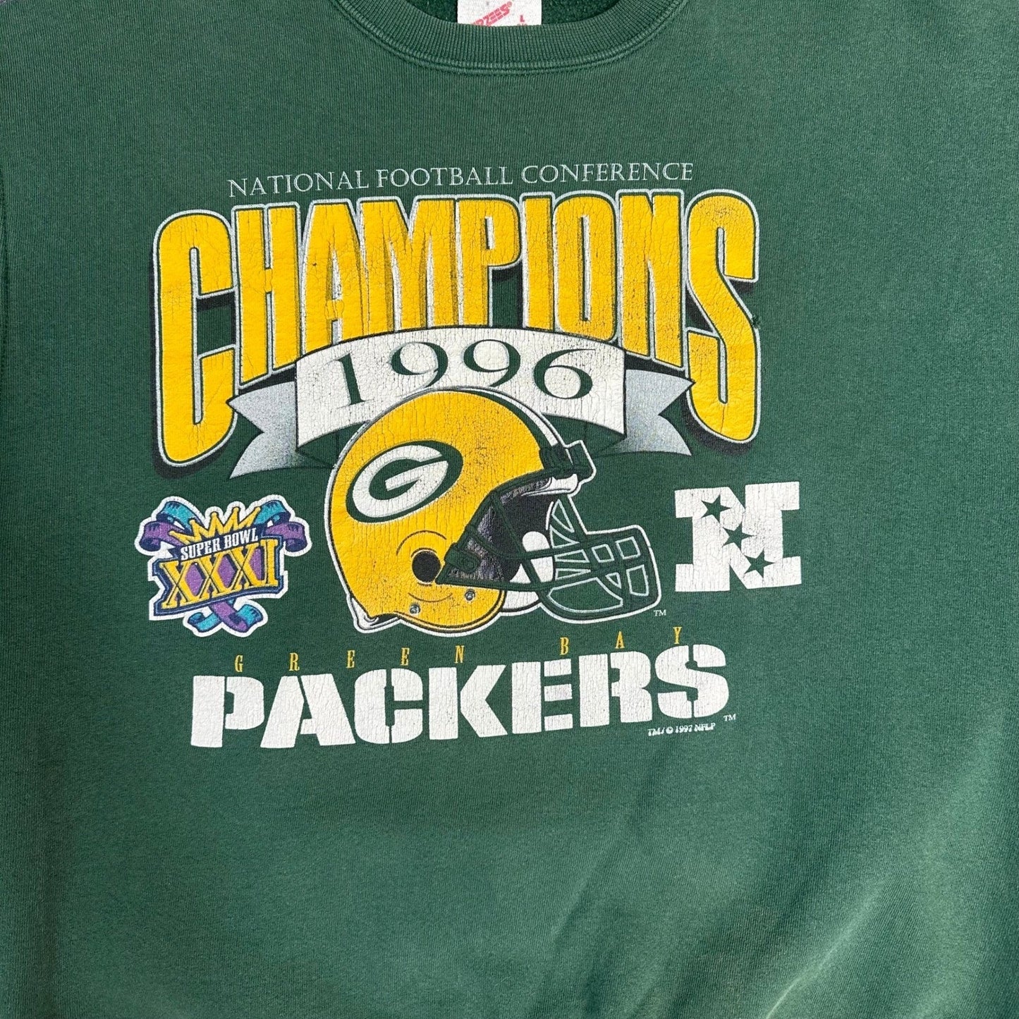 Vintage Green Bay Packers 1996 NFC Champions Crewneck Sweatshirt Size L