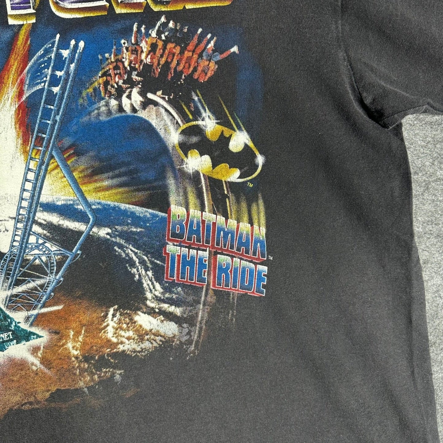 Vintage Single Stitch 1999 Six Flags Batman The Ride Mr Freeze T Shirt XL