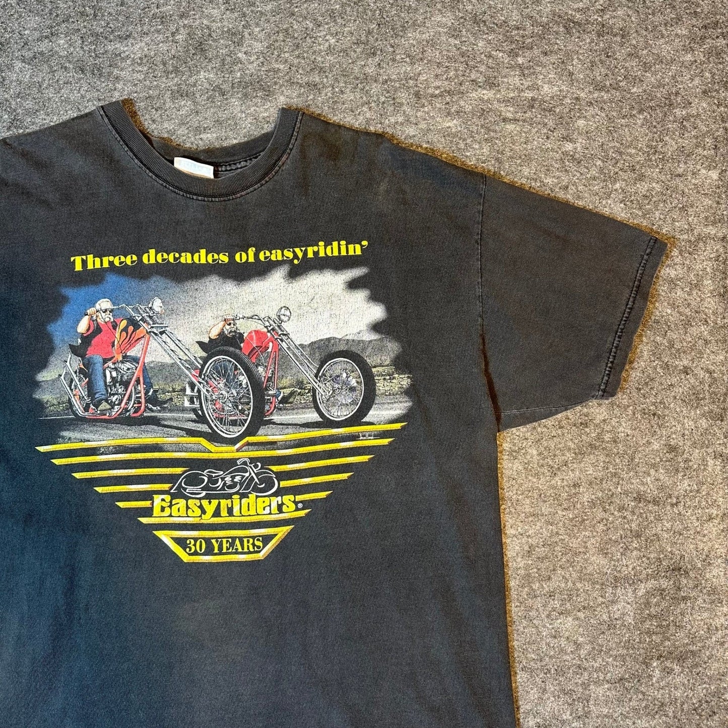 Vintage Easyriders 30 Years T Shirt Mens XL Black Graphic Motorcycle Tee