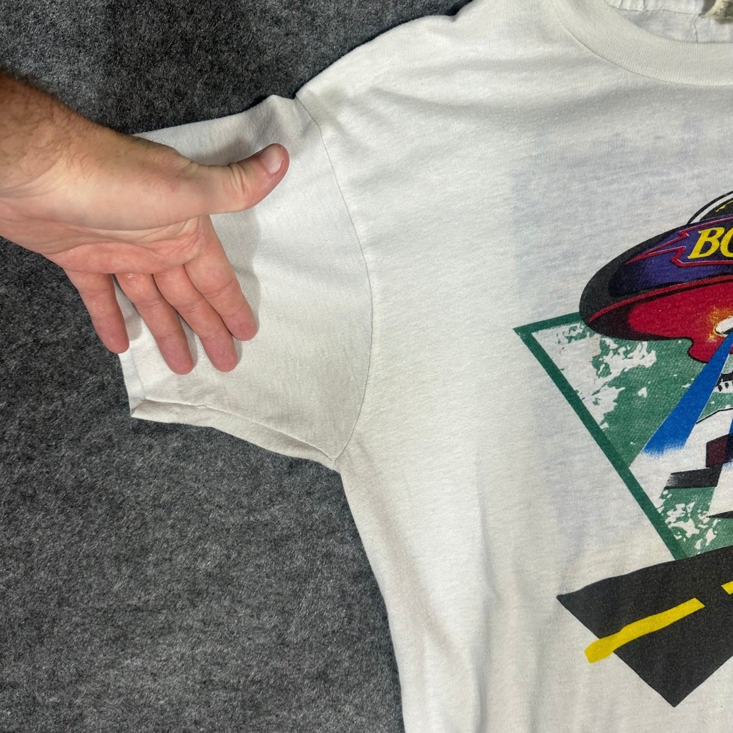 RARE Vintage 80s Single Stitch Boston Concert T Shirt Screen Stars Mens Large
