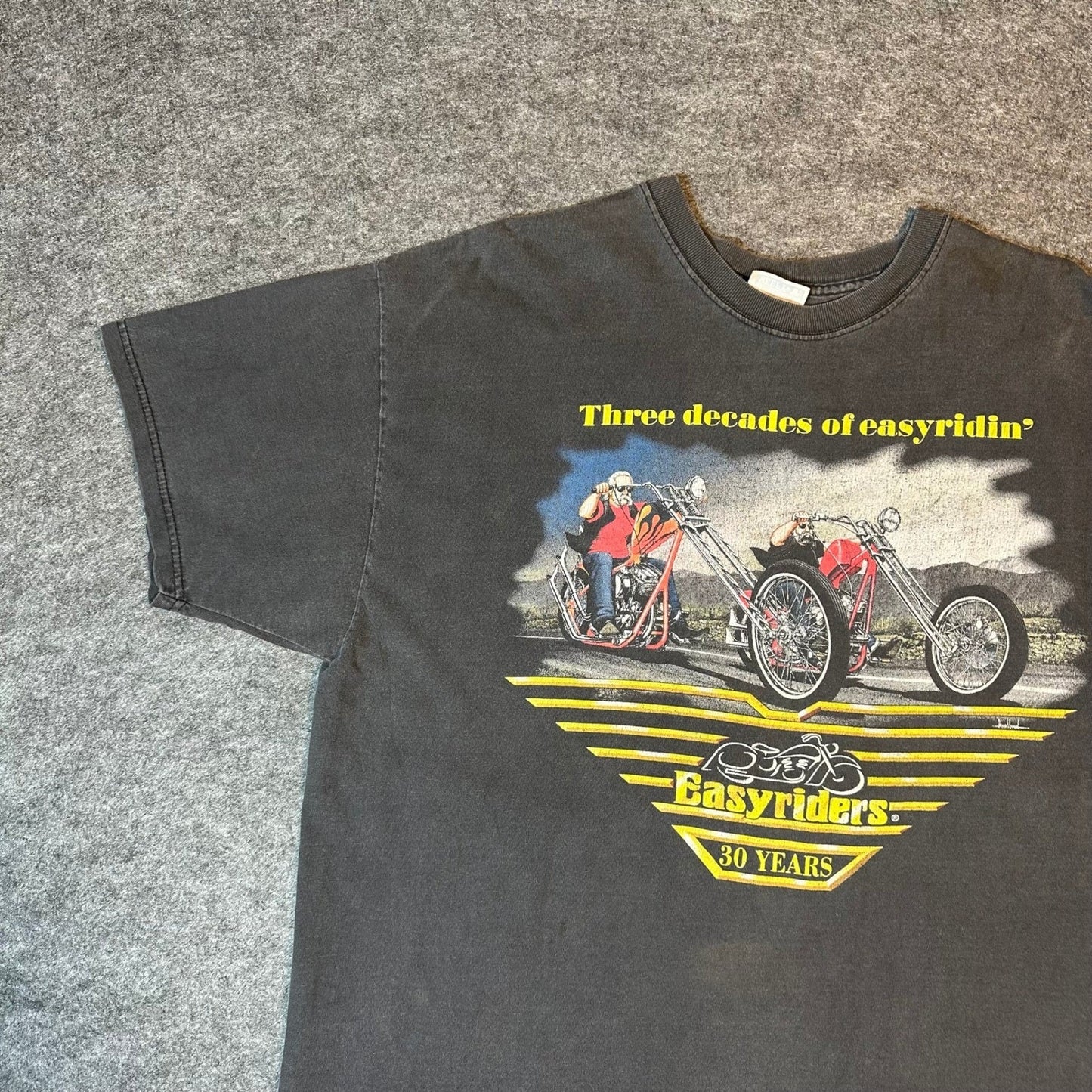 Vintage Easyriders 30 Years T Shirt Mens XL Black Graphic Motorcycle Tee