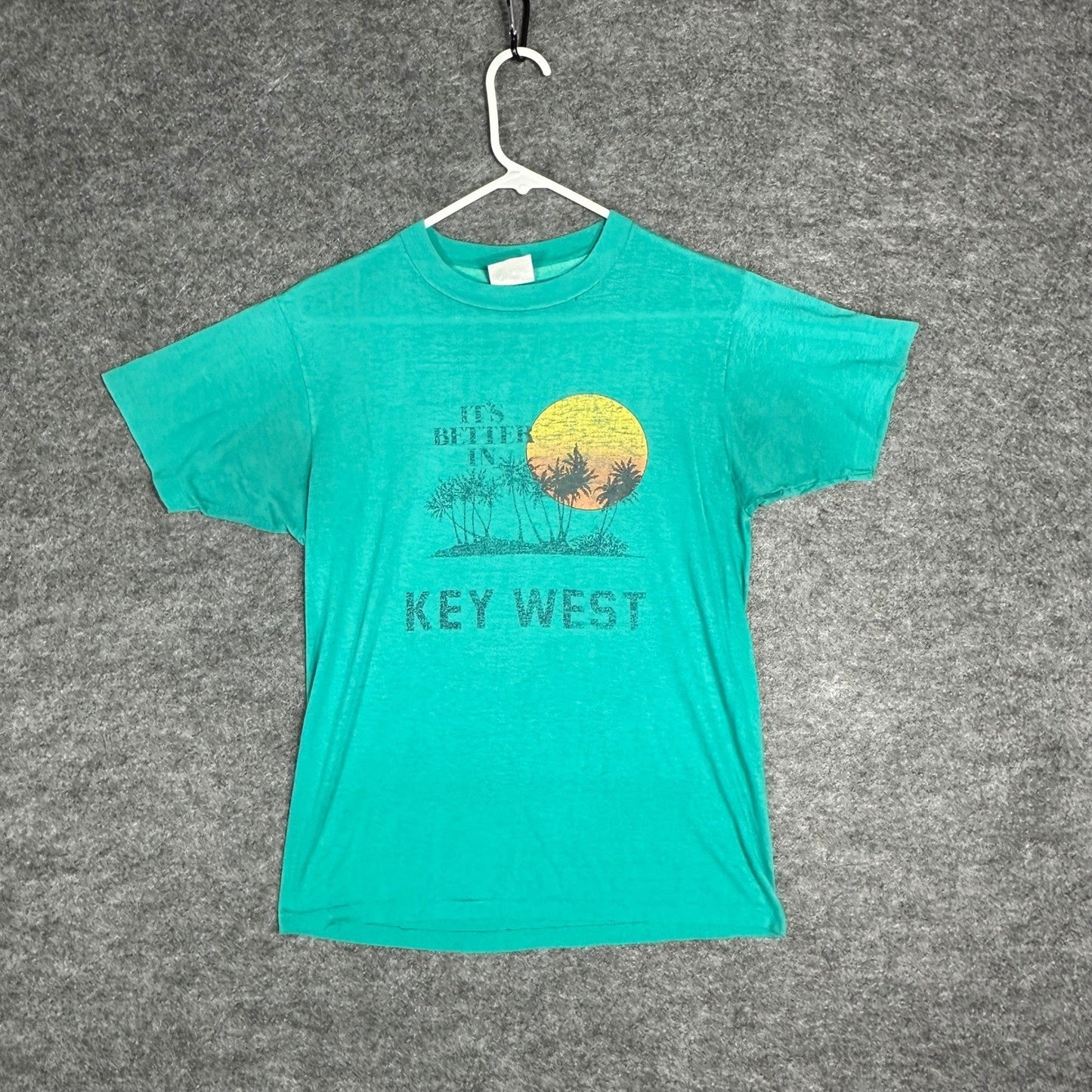 Vintage Single Stitch Key West Palm Tree Sunset T Shirt Mens Medium