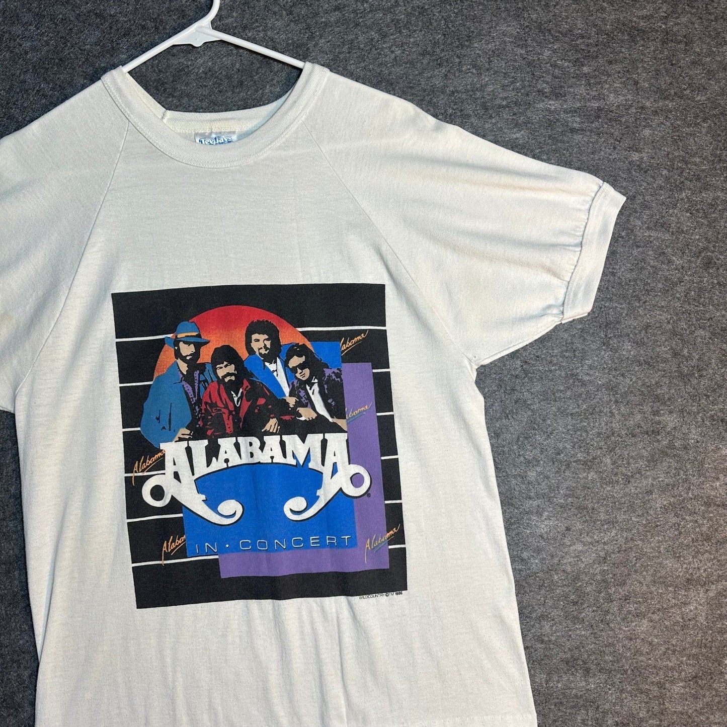 Vintage 1986 Alabama In Concert Tour T Shirt Mens Medium White Single Stitch