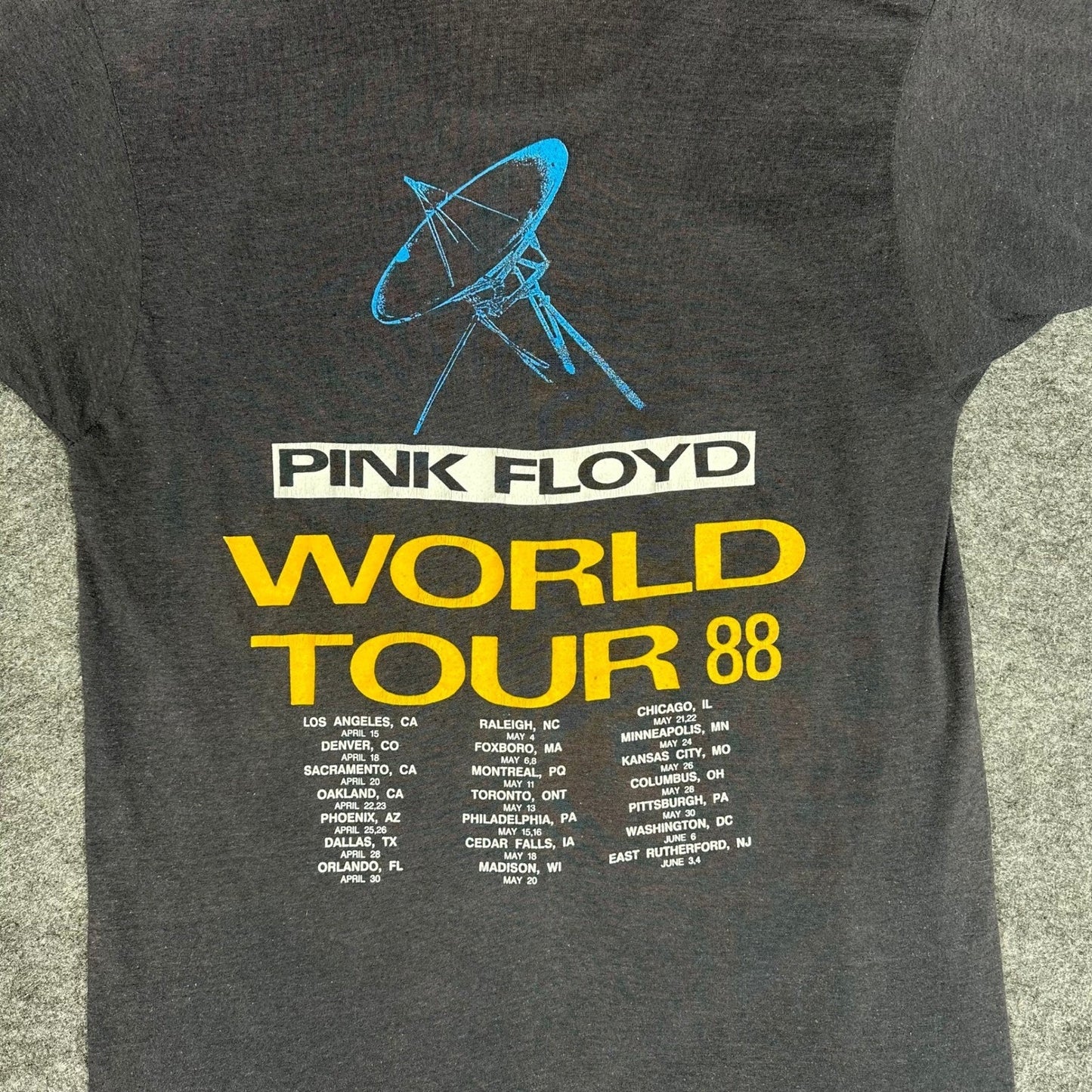 Vintage Pink Floyd World Tour 1988 Graphic T Shirt Men's Medium Single Stitch