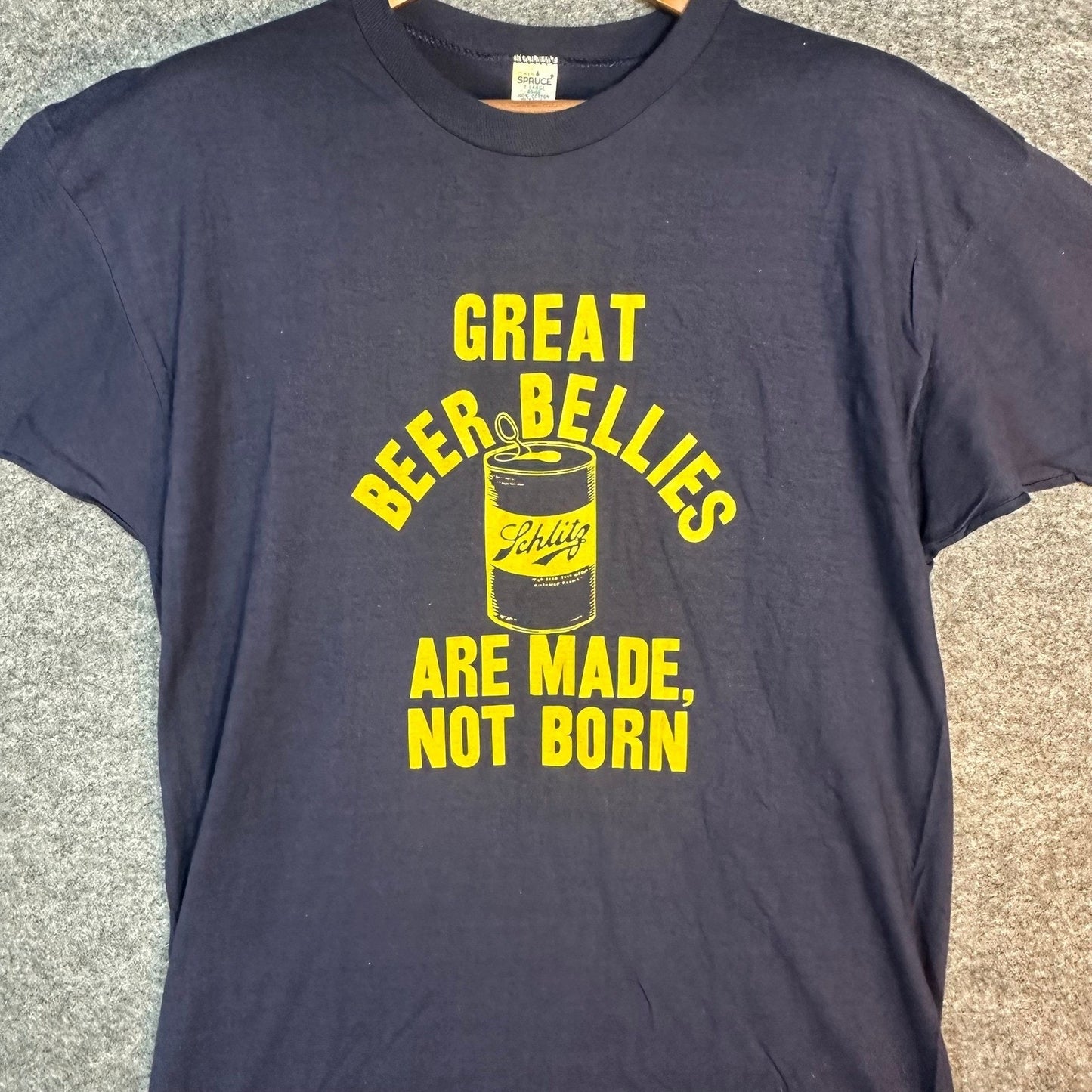 RARE Vintage Single Stitch Shirt Mens Spruce XL Beer Bellies Are Made Not Born