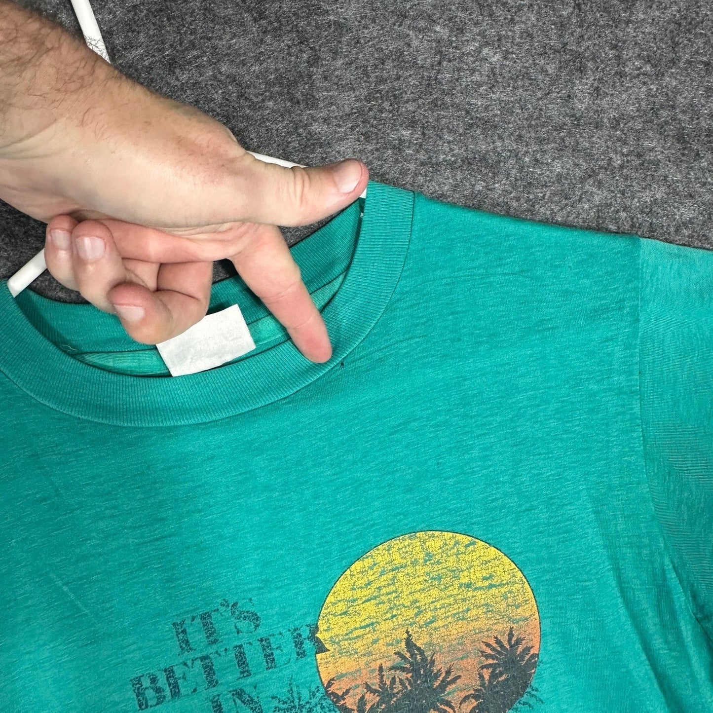 Vintage Single Stitch Key West Palm Tree Sunset T Shirt Mens Medium