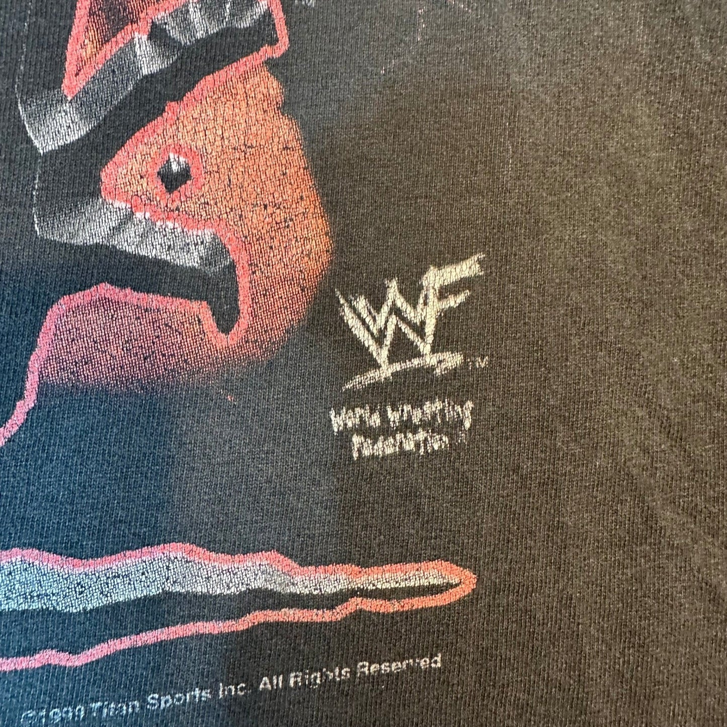 Vintage The Rock TNT WWF Layin The Smack Down T Shirt Large Black 1999 Wrestling