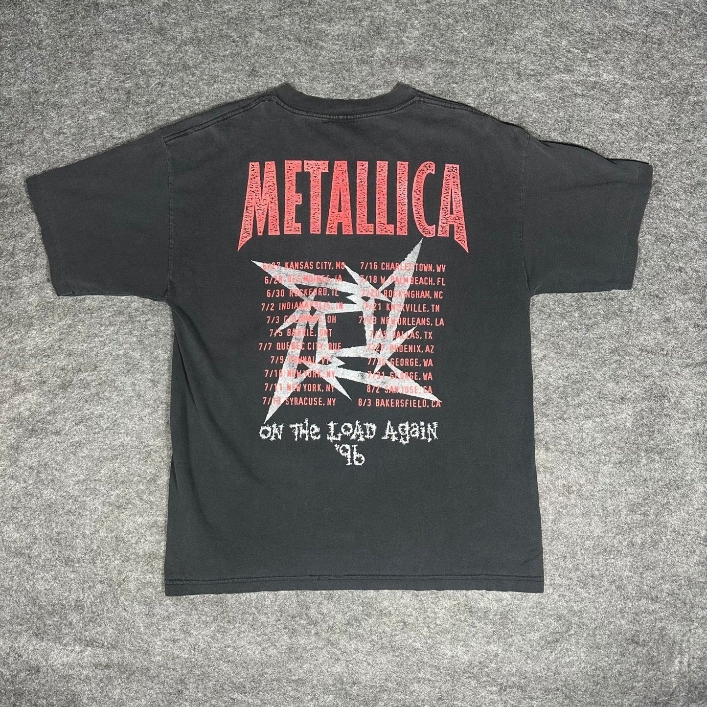 Rare Vintage 90s Metallica On The Load Again Tour T Shirt XL Giant Single Stitch
