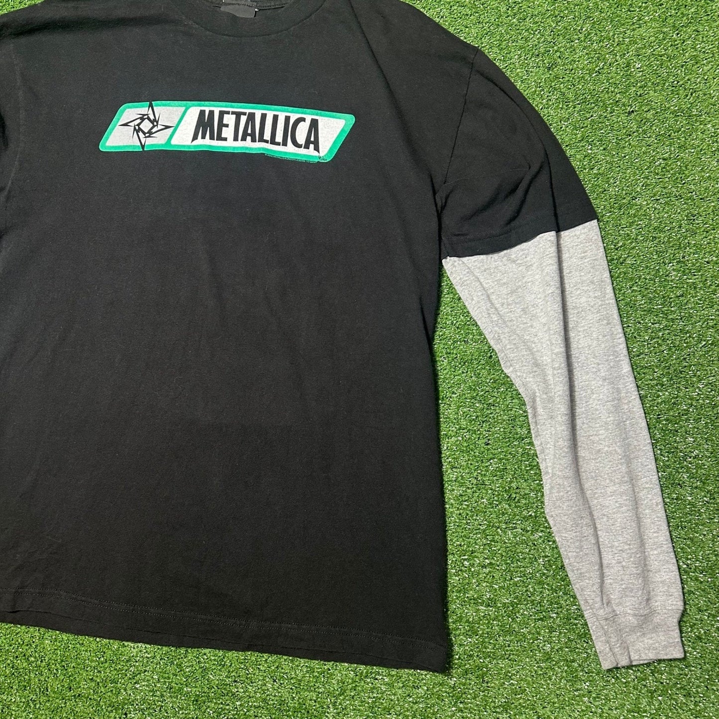 Vintage 2002 Metallica Giant Ninja Star Double Layer Long Sleeve Shirt Large