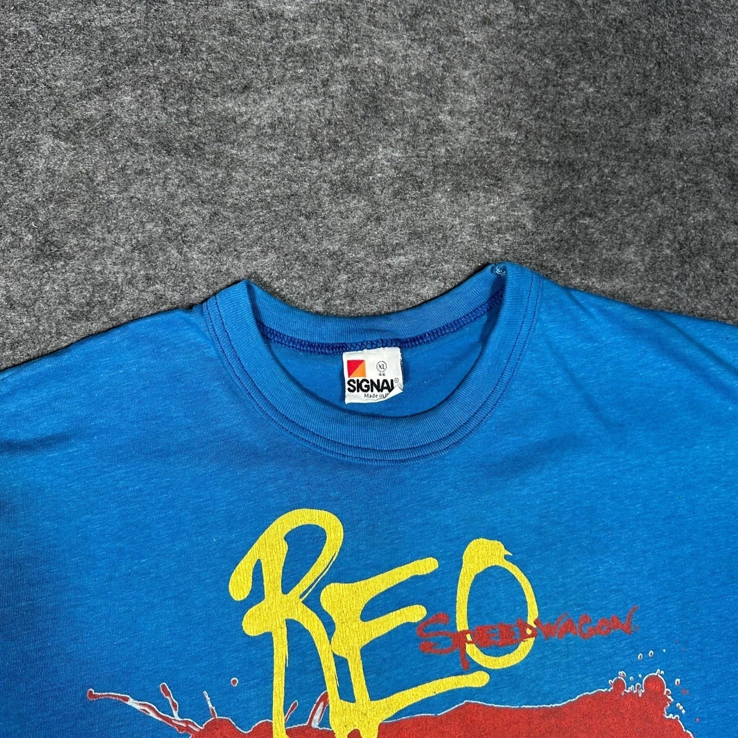 Vtg 1986 REO SPEEDWAGON Tour Shirt XL Single Stitch Signal Made in USA Rock