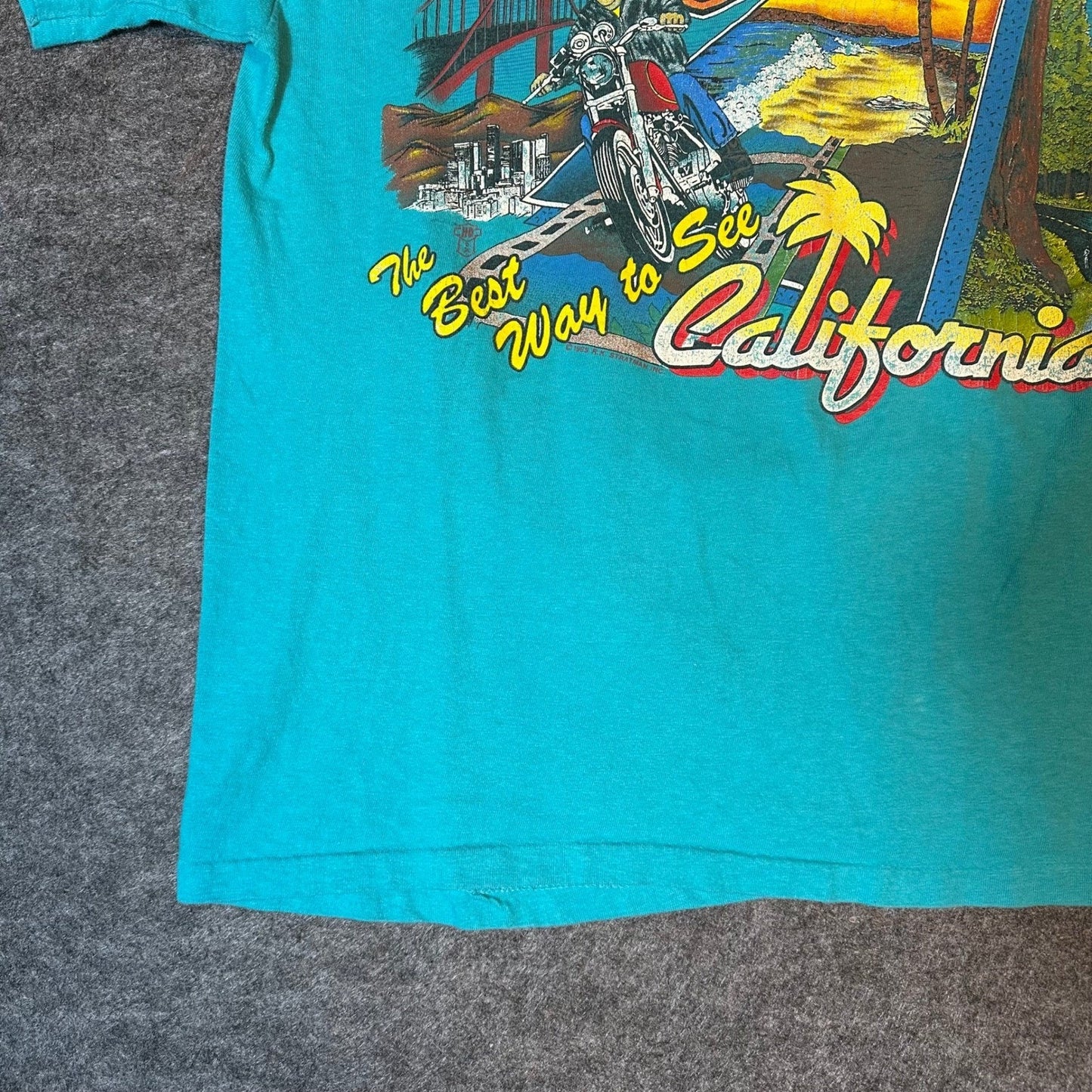 Vintage 80s Harley Davidson Shirt 1988 CALIFORNIA Biker Tee Men's Medium