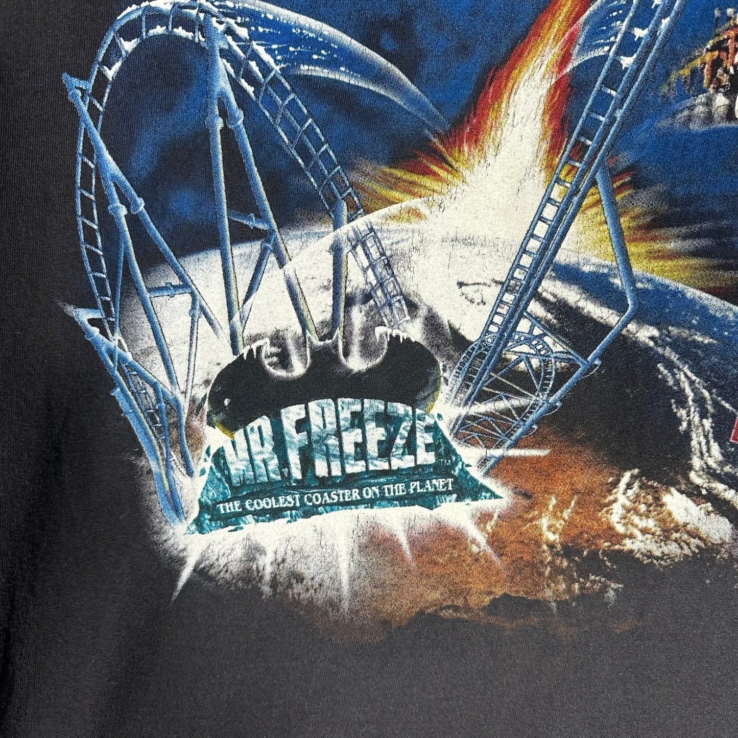 Vintage Single Stitch 1999 Six Flags Batman The Ride Mr Freeze T Shirt XL