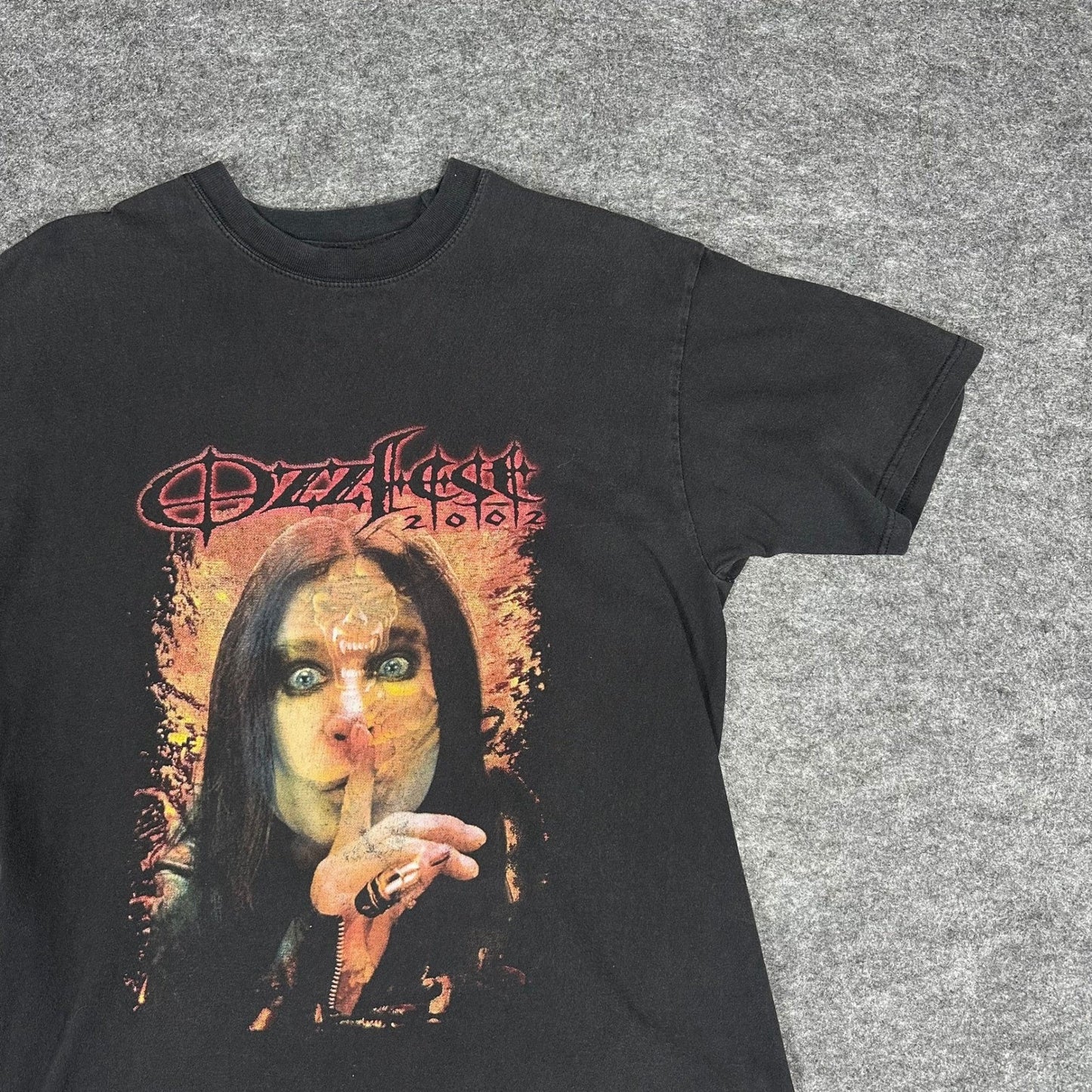 Vintage Ozzy Osbourne 2002 Tour Black T Shirt Mens Large Ozzfest Concert