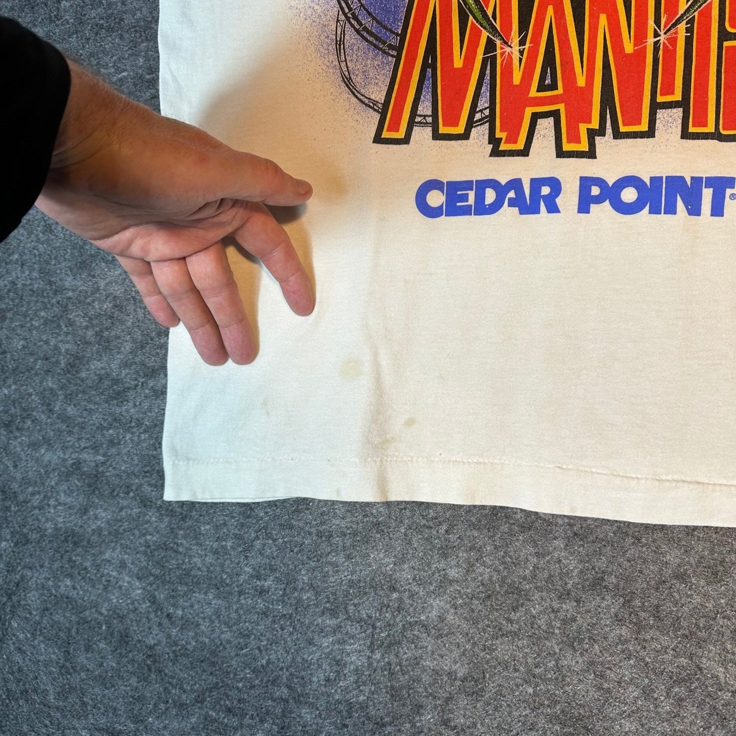 Vintage 90s Cedar Point Mantis Roller Coaster Single Stitch T Shirt Men's Medium