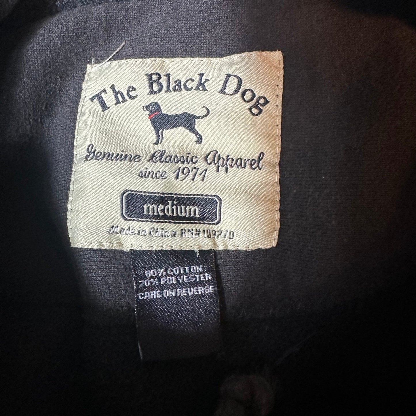 The Black Dog Fisherman Sweatshirt Mens Medium Pullover Embroidered
