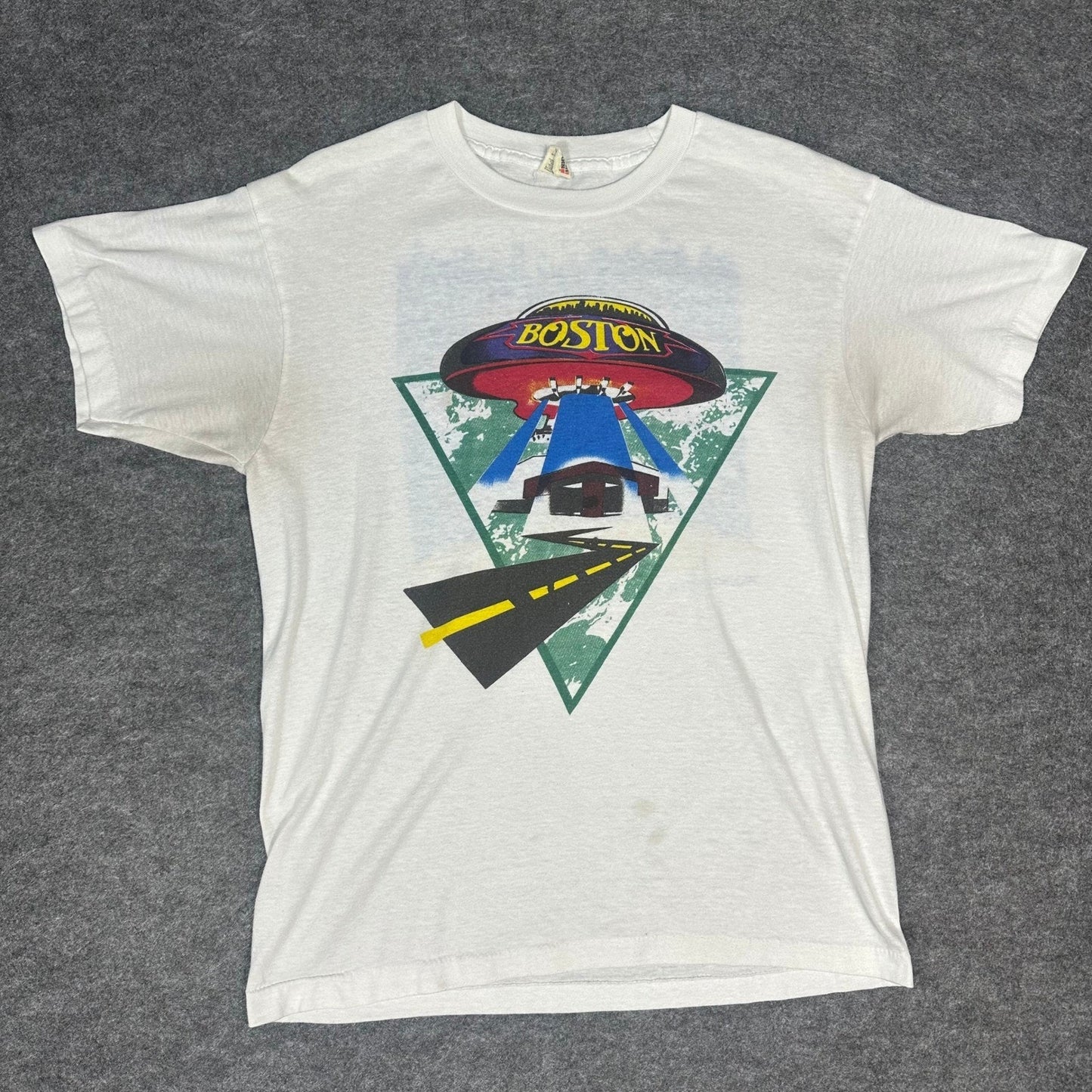 RARE Vintage 80s Single Stitch Boston Concert T Shirt Screen Stars Mens Large
