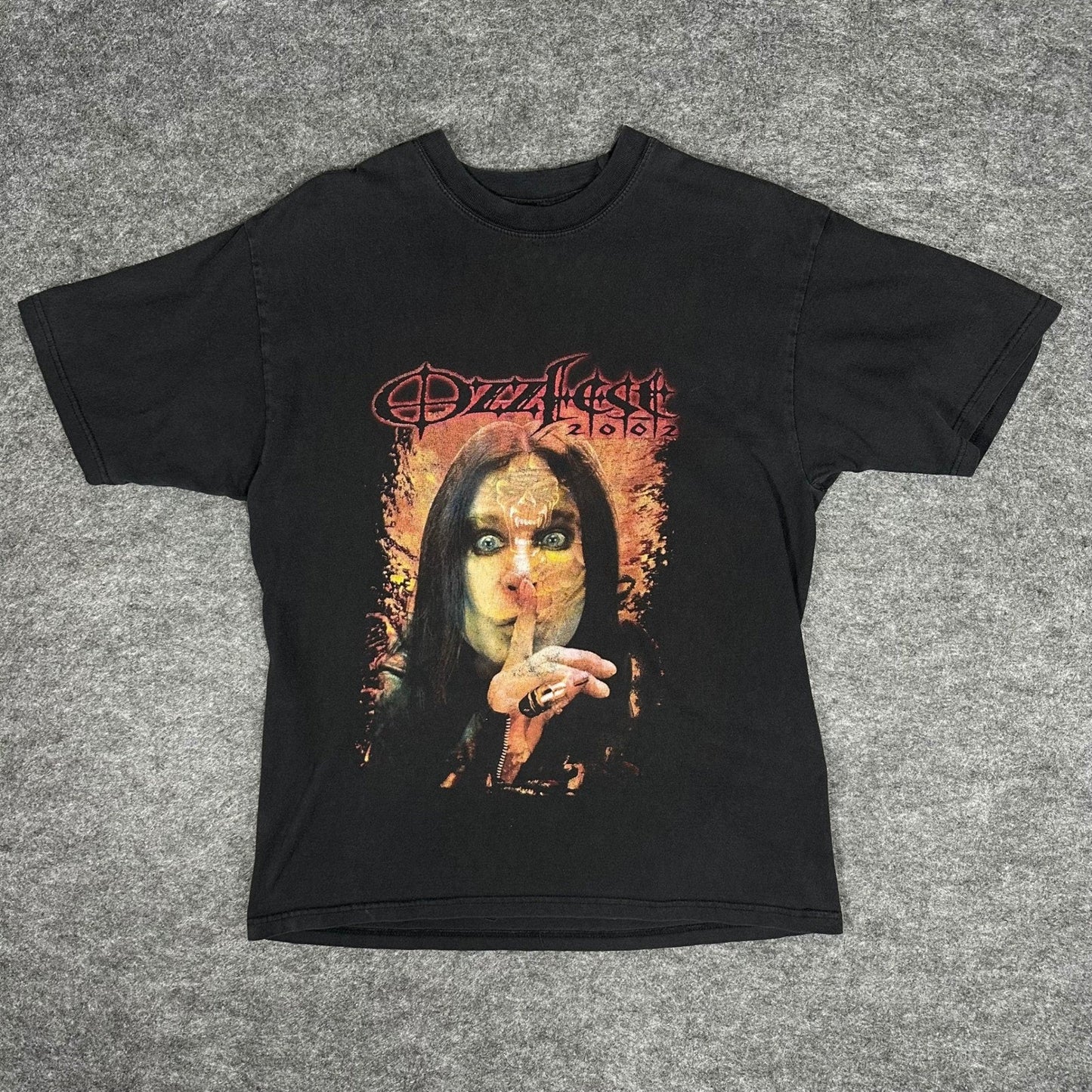 Vintage Ozzy Osbourne 2002 Tour Black T Shirt Mens Large Ozzfest Concert