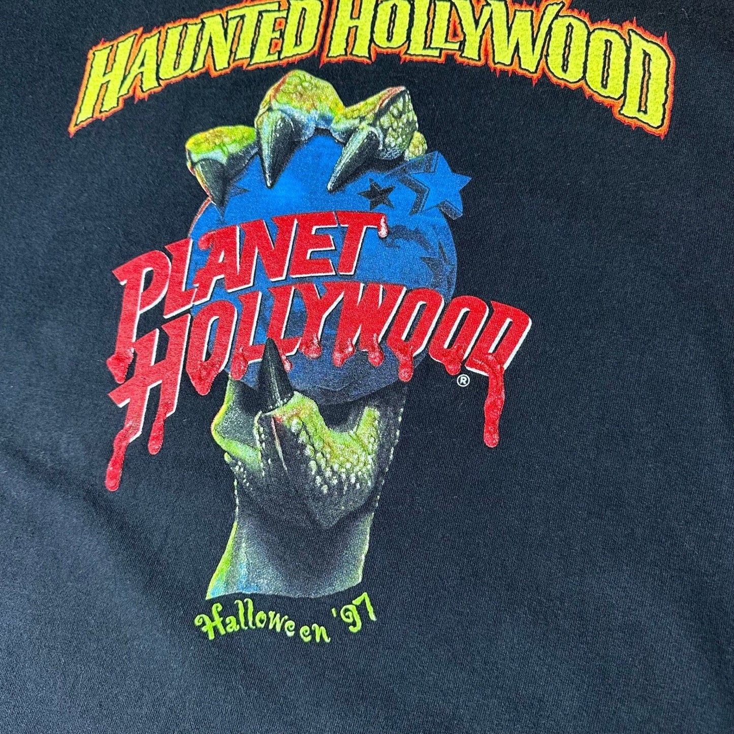 Vintage 90s Planet Hollywood Haunted Hollywood 1997 T Shirt XXL Mens