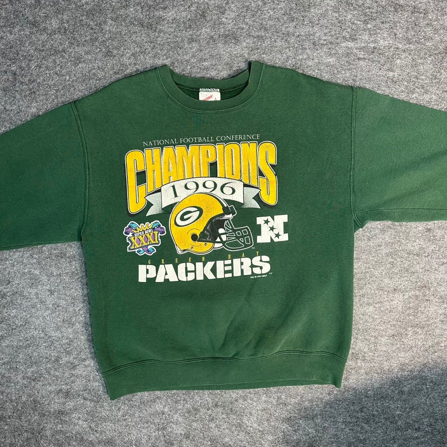 Vintage Green Bay Packers 1996 NFC Champions Crewneck Sweatshirt Size L