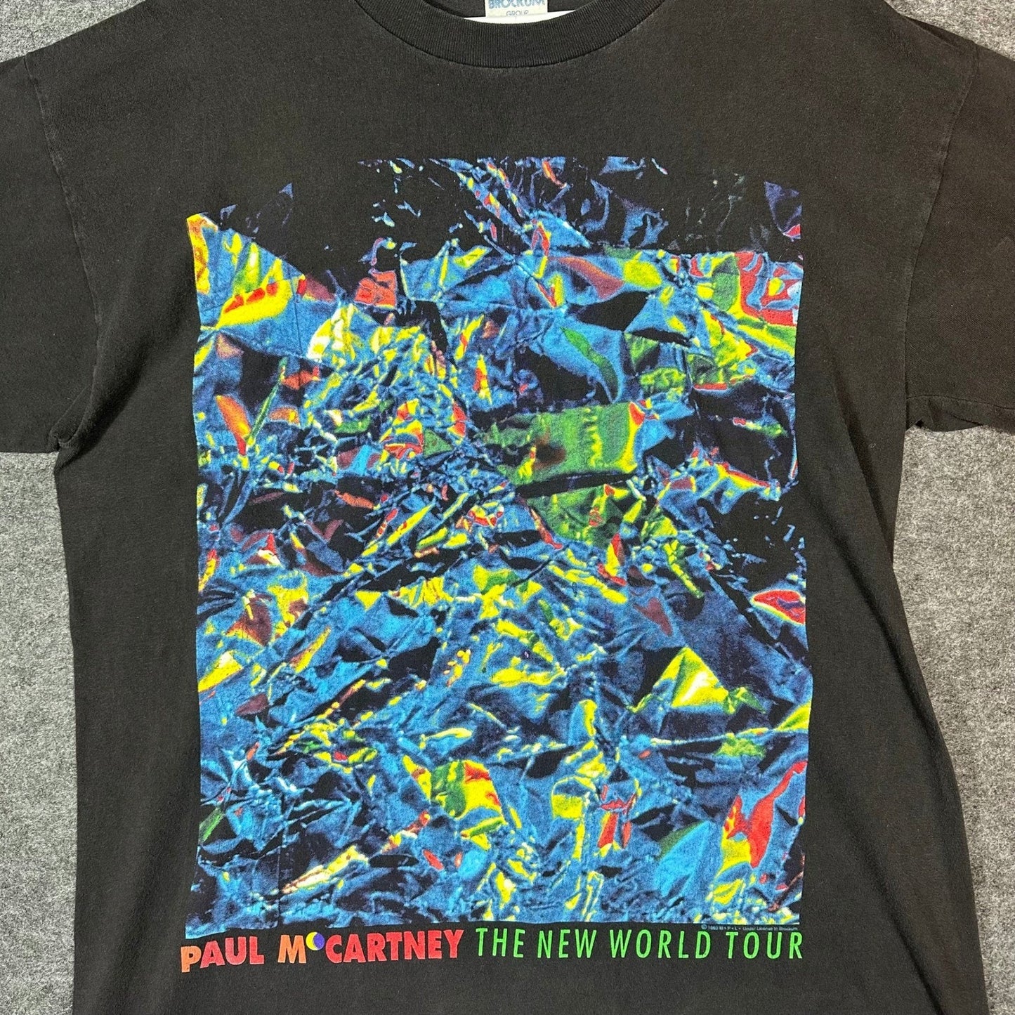 Paul McCartney The New World Tour T Shirt Mens Brockum One Size Fits All Black