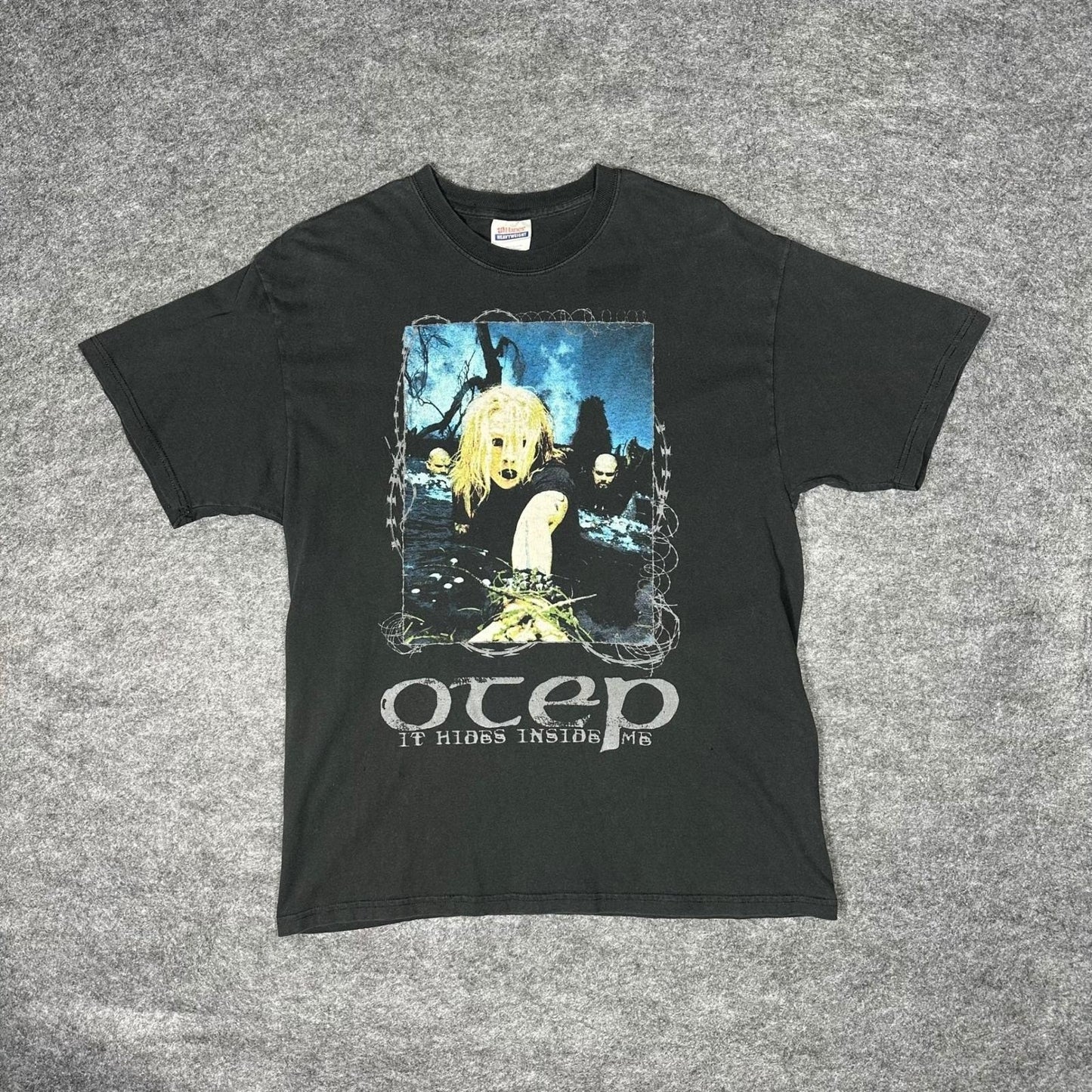 Vtg Y2K 2000s OTEP It Hides Inside Me Shirt Size Large Nu Metal Band Hanes