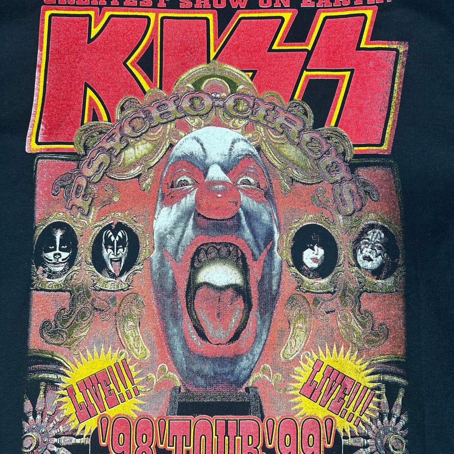Rare Vintage 90s KISS Psycho Circus 1998 1999 World Tour Shirt Jerzees Men's L